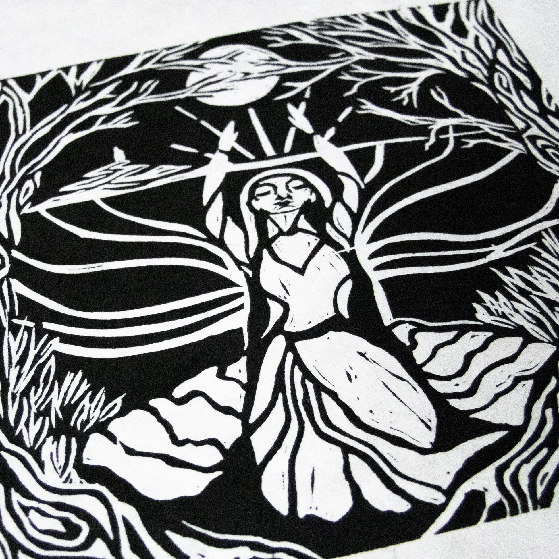 MORGANA LA FEY | ENCHANTRESS | Original linocut print image 0