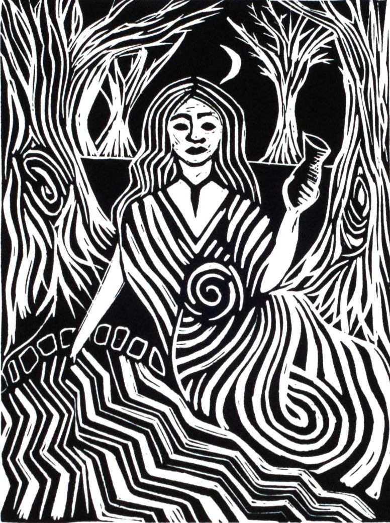 GODDESS COVENTINA | Original Linocut Print