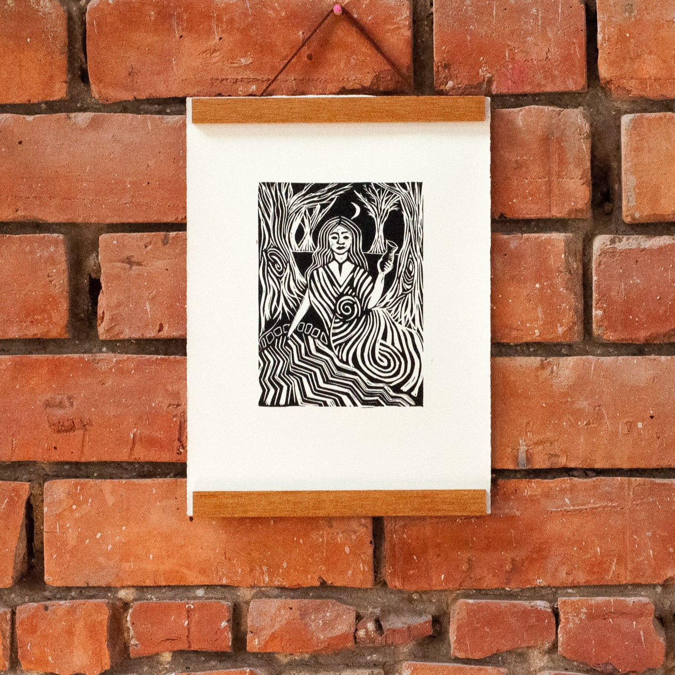 GODDESS COVENTINA | Original Linocut Print