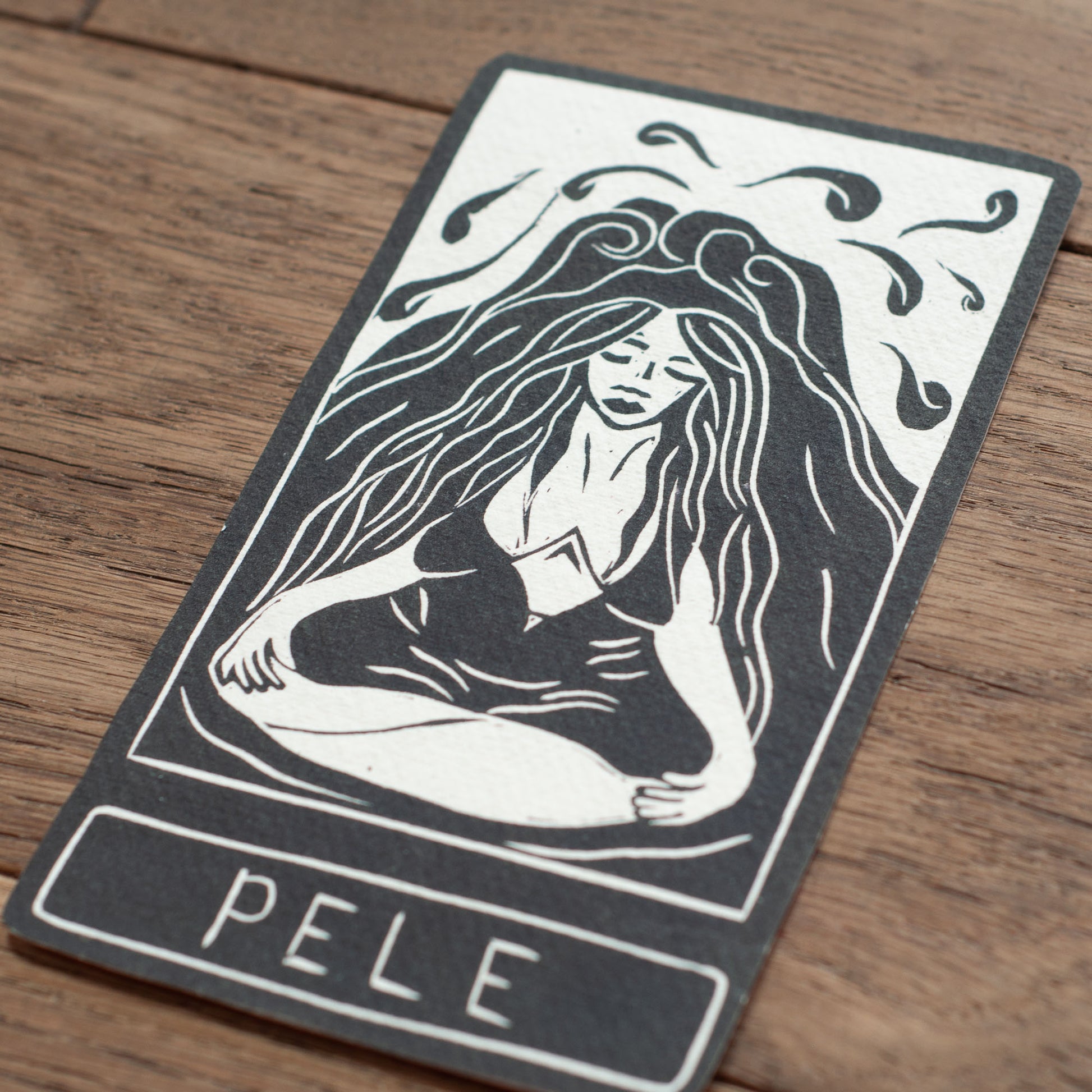PELE ORACLE CARD | Handmade linocut design