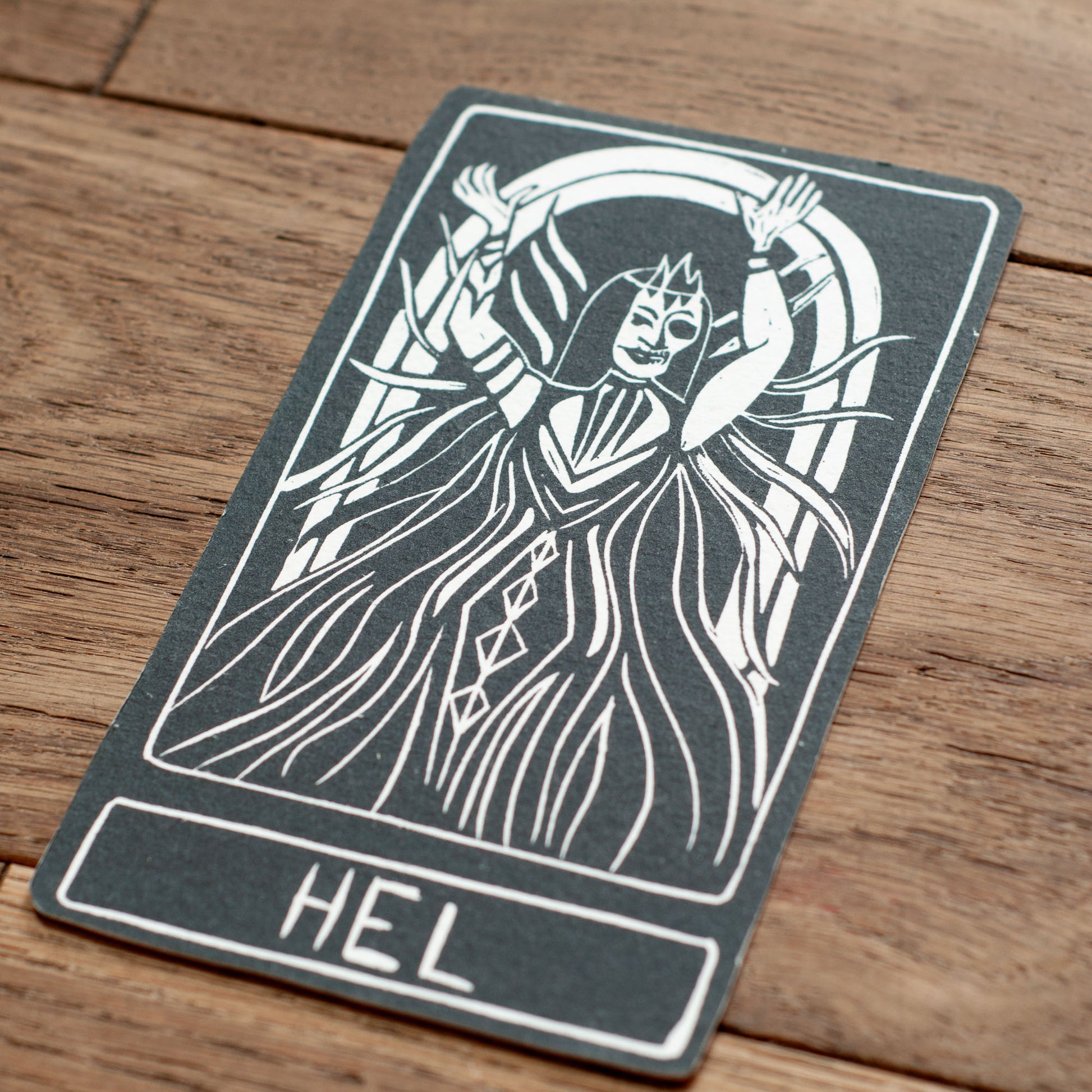 HEL ORACLE CARD | Handmade linocut design