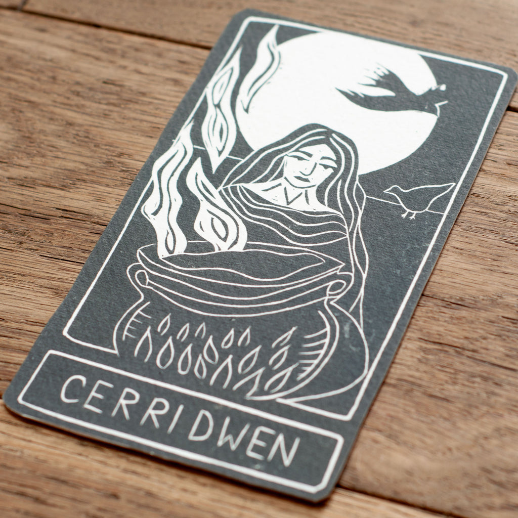 CERRIDWEN ORACLE CARD | Handmade linocut design