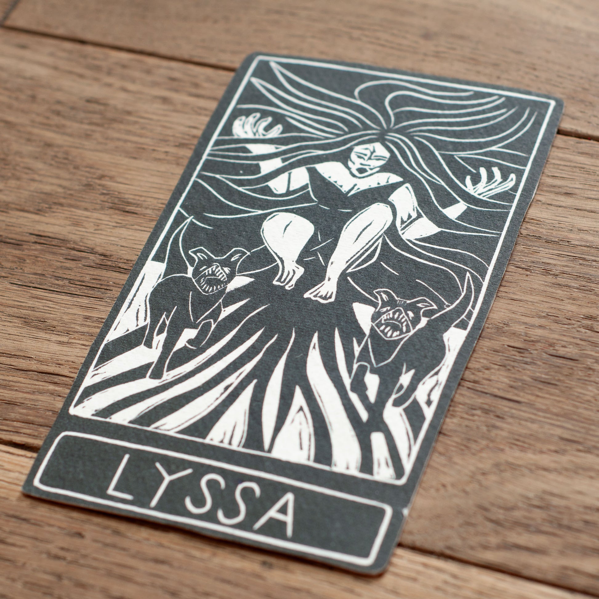 LYSSA ORACLE CARD | Handmade linocut design