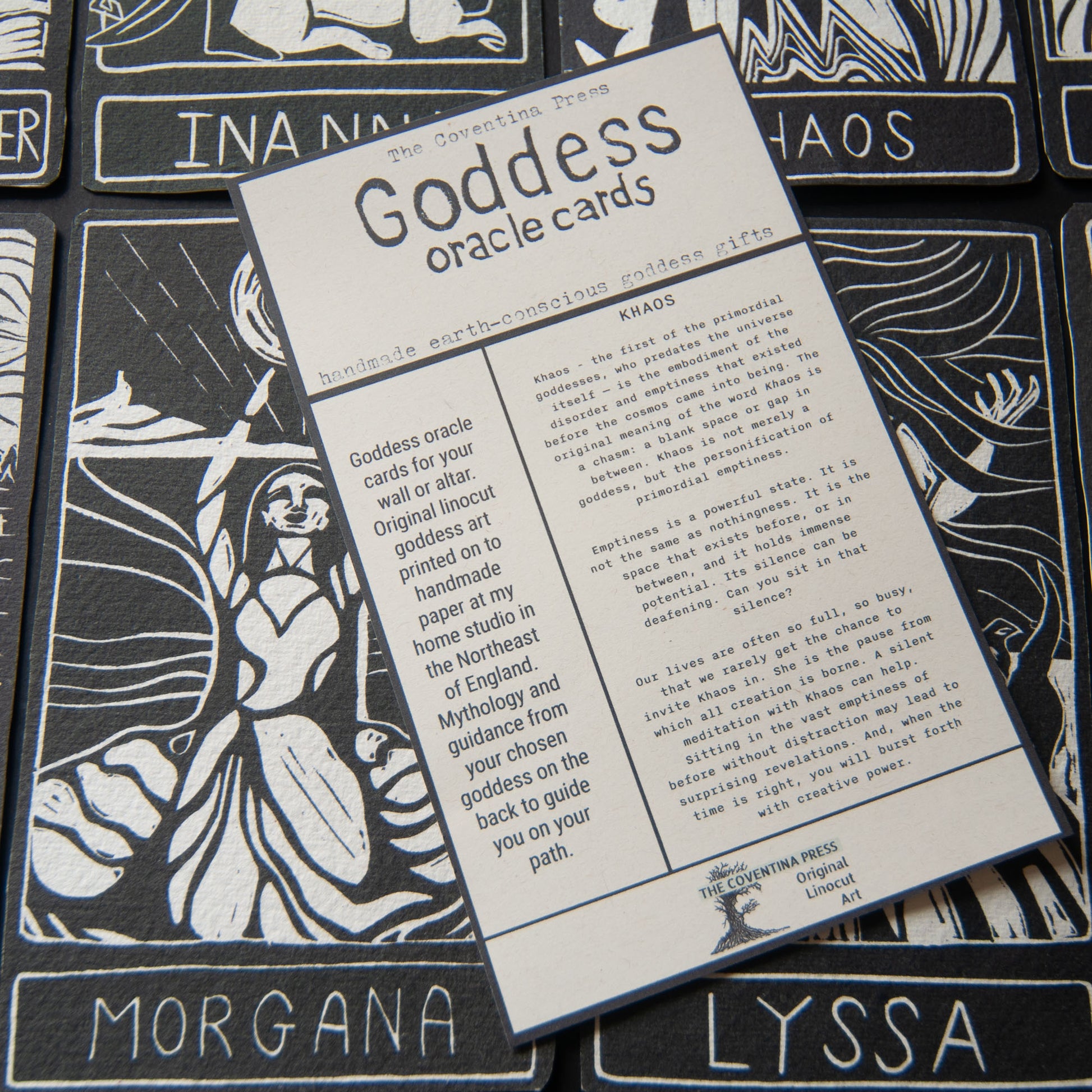 KHAOS ORACLE CARD | Handmade linocut design