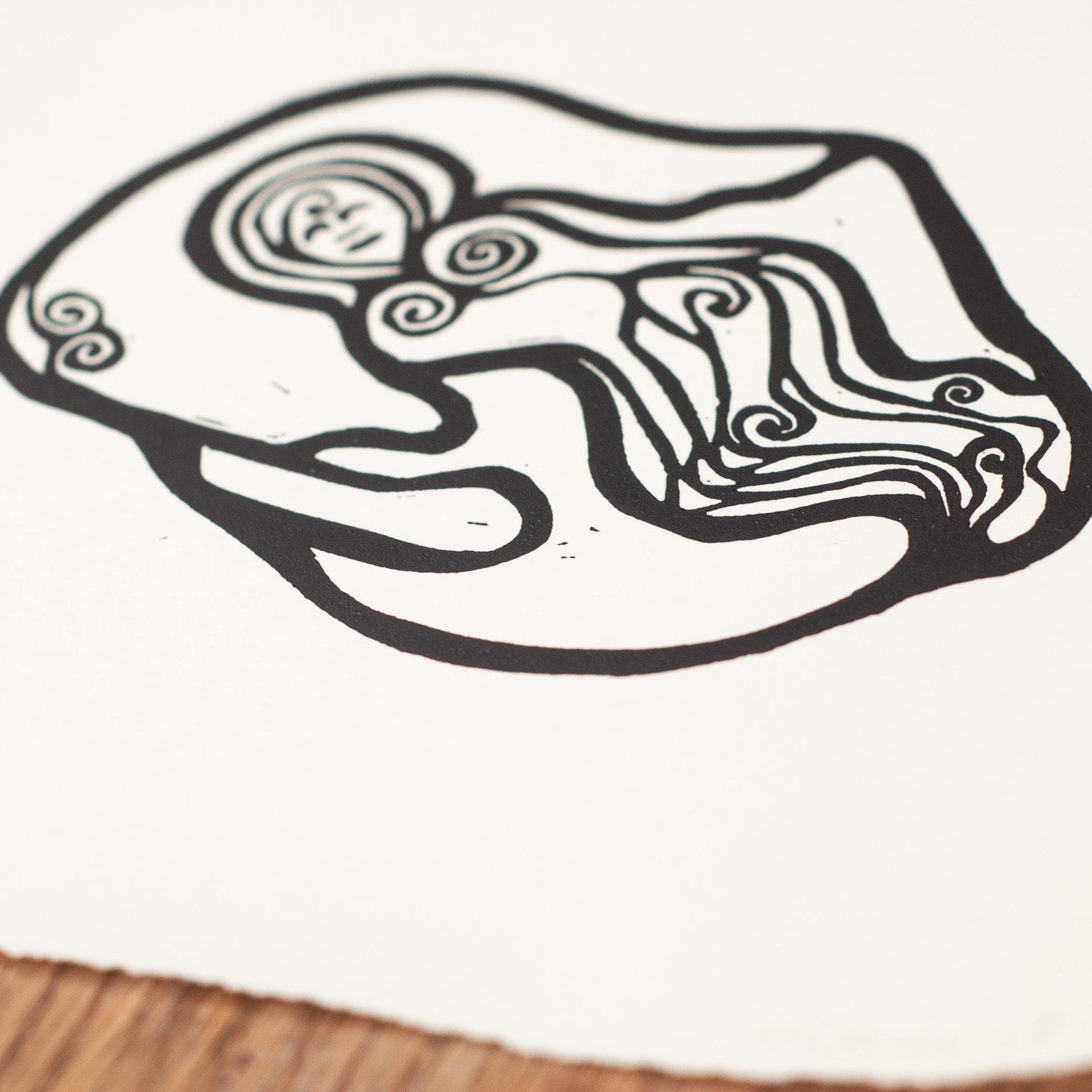 NORTHUMBERLANDIA | Original linocut print upclose detail