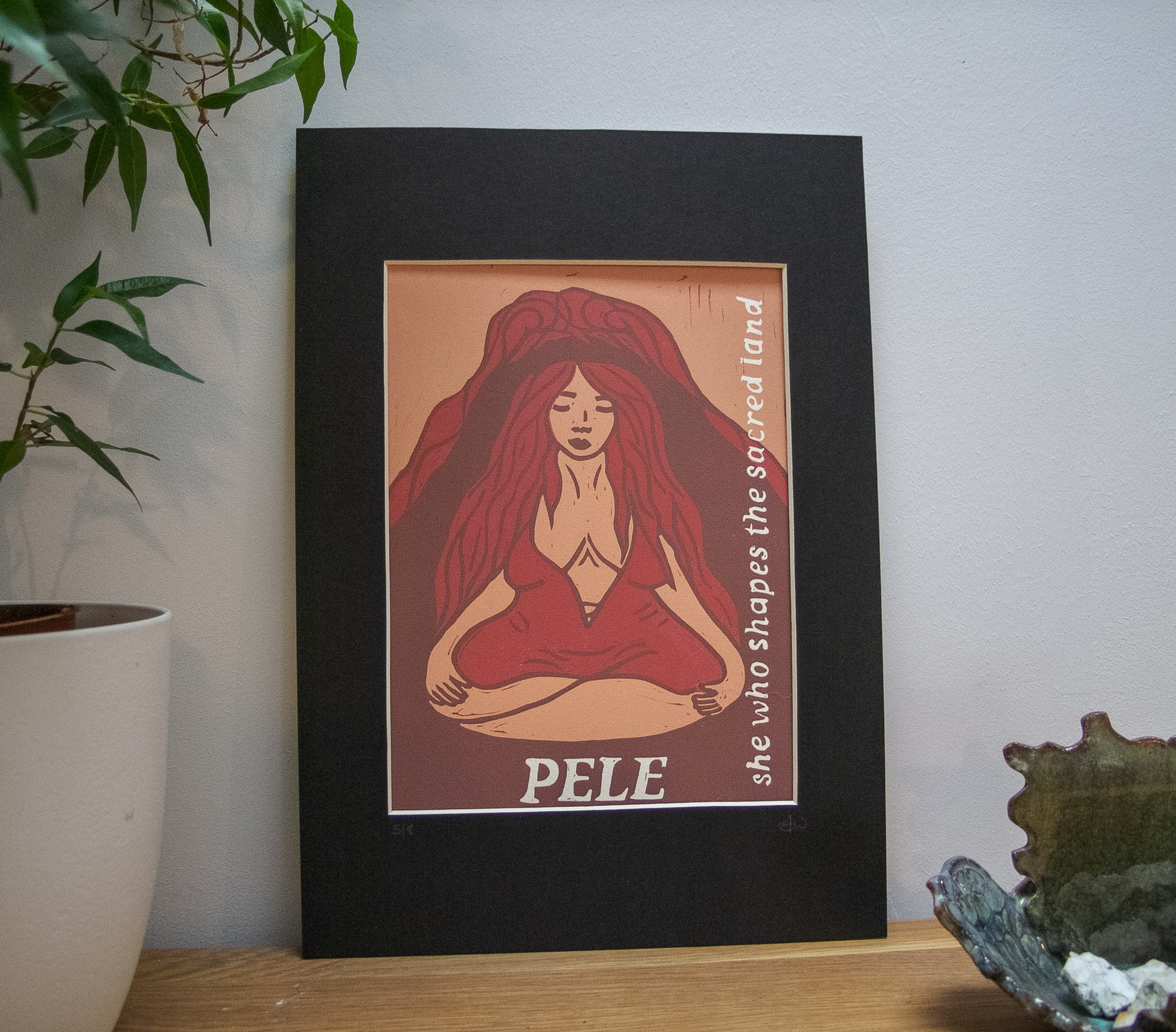 GODDESS PELE | Limited edition linocut print image 3