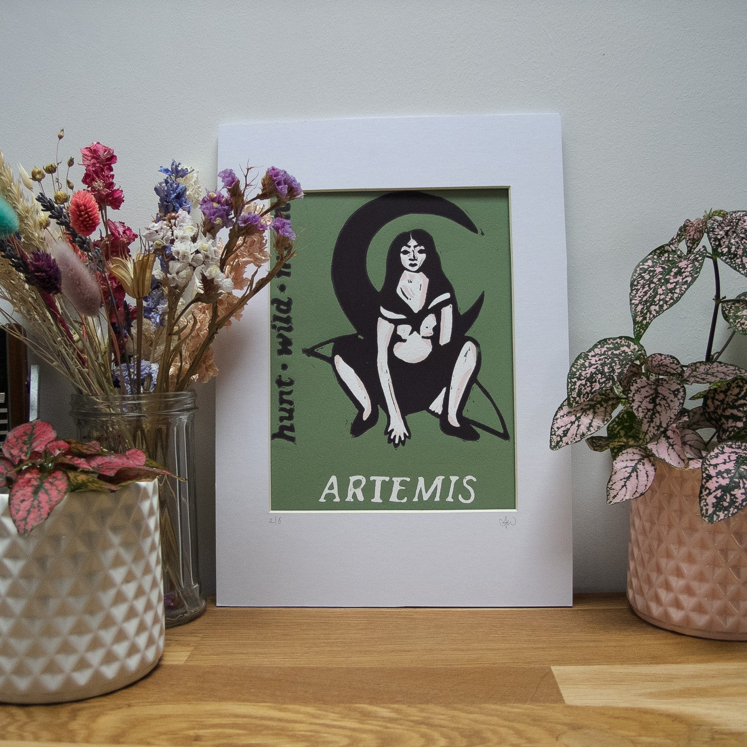 GODDESS ARTEMIS | Limited edition linocut print image 2
