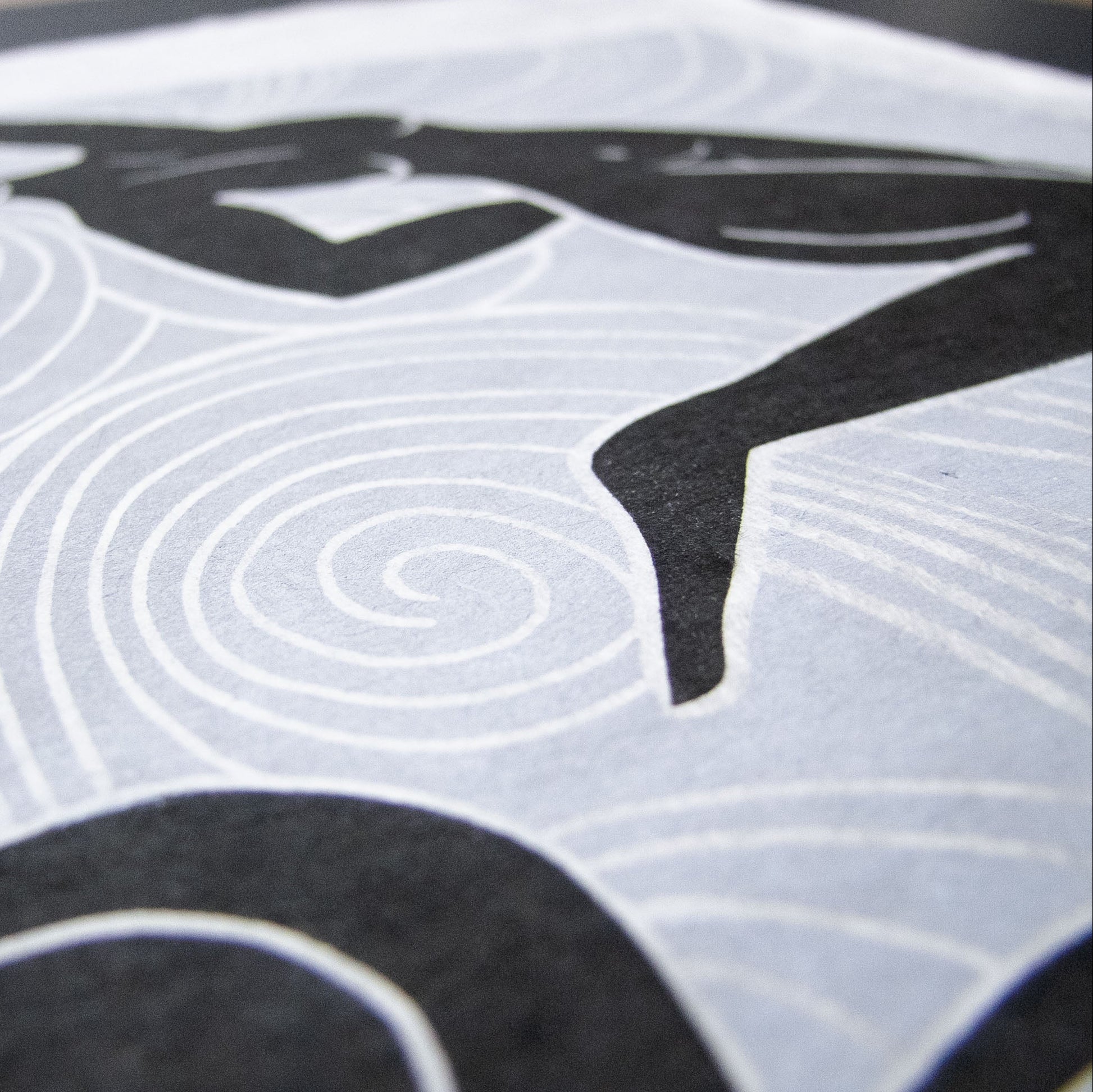 AIR SPIRIT GODDESS | ELEMENTAL | Original linocut print image 3