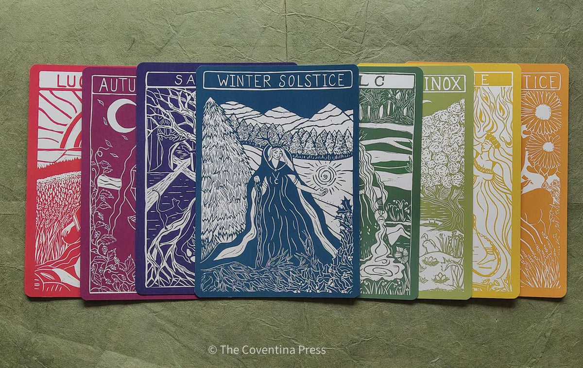 Beltane Altar Card | Wheel of the year | Linocut design