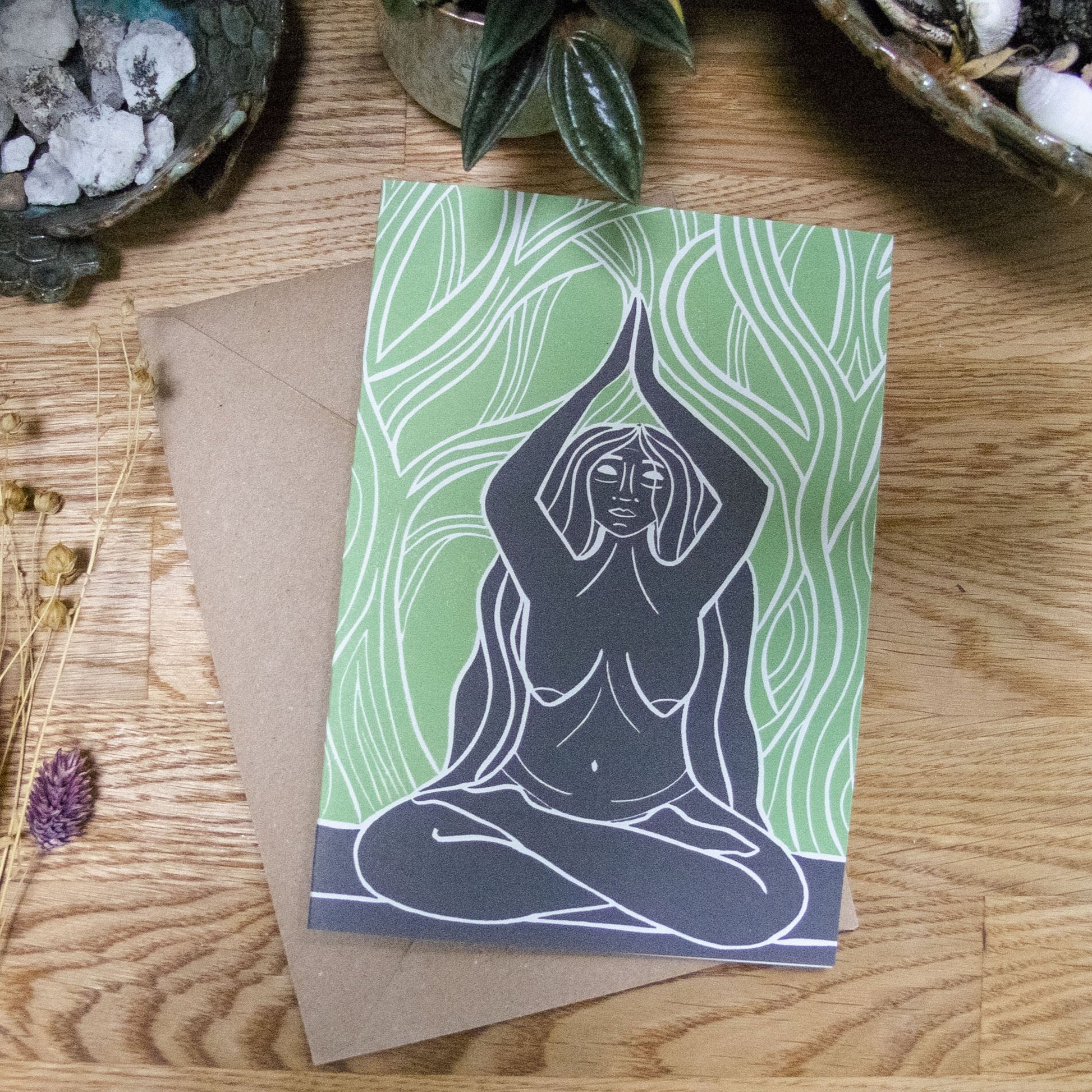 EARTH SPIRIT GODDESS | Greeting card | Linocut design image 7
