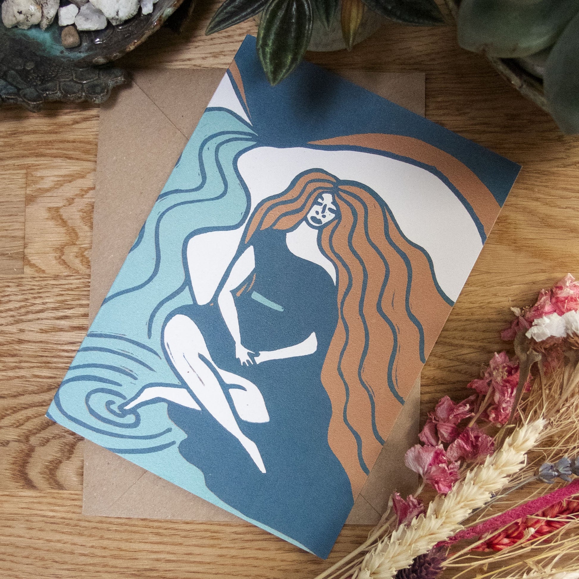 COVENTINA BLUE | Greeting card | Linocut design image 0