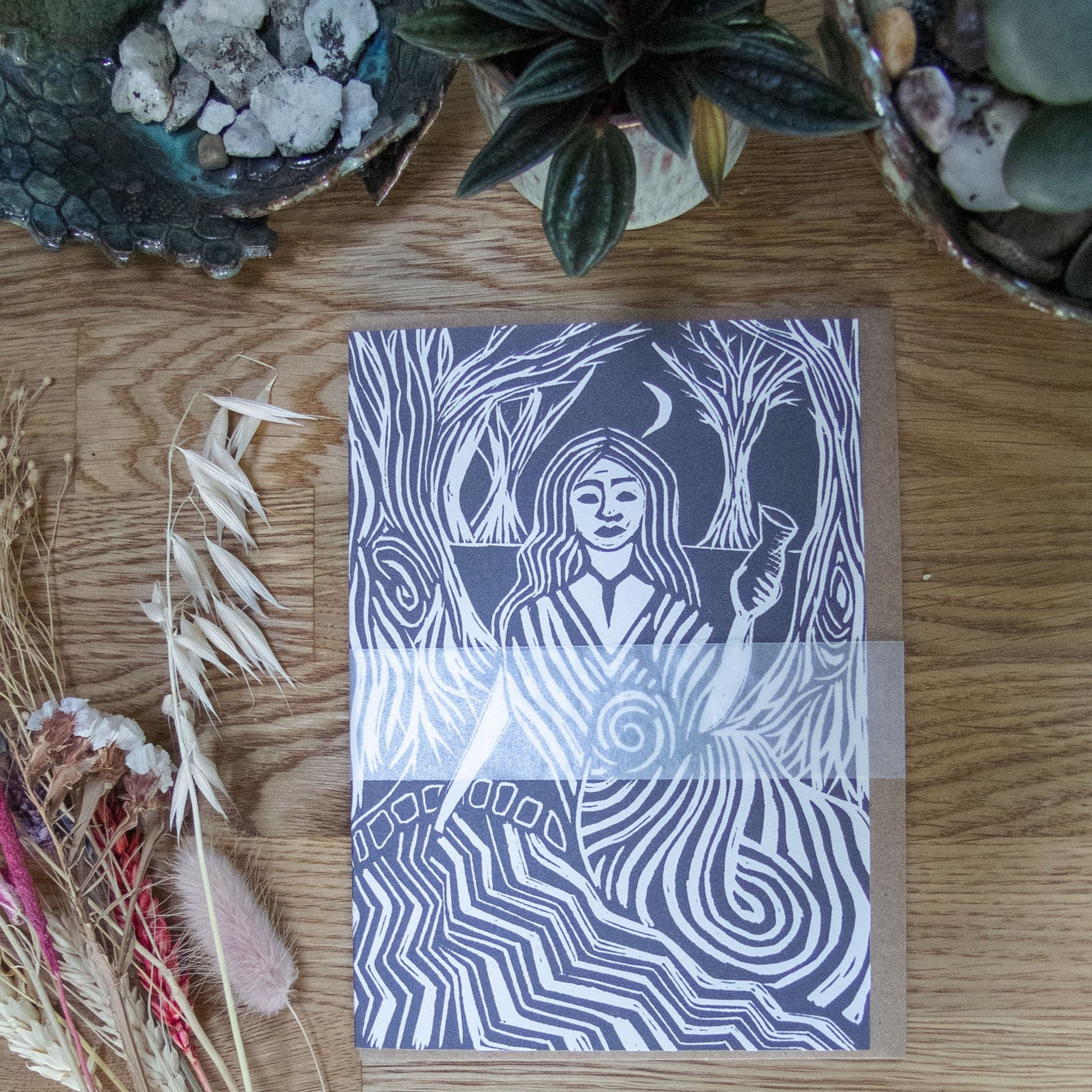 COVENTINA GODDESS | Greeting card | Linocut design image 2
