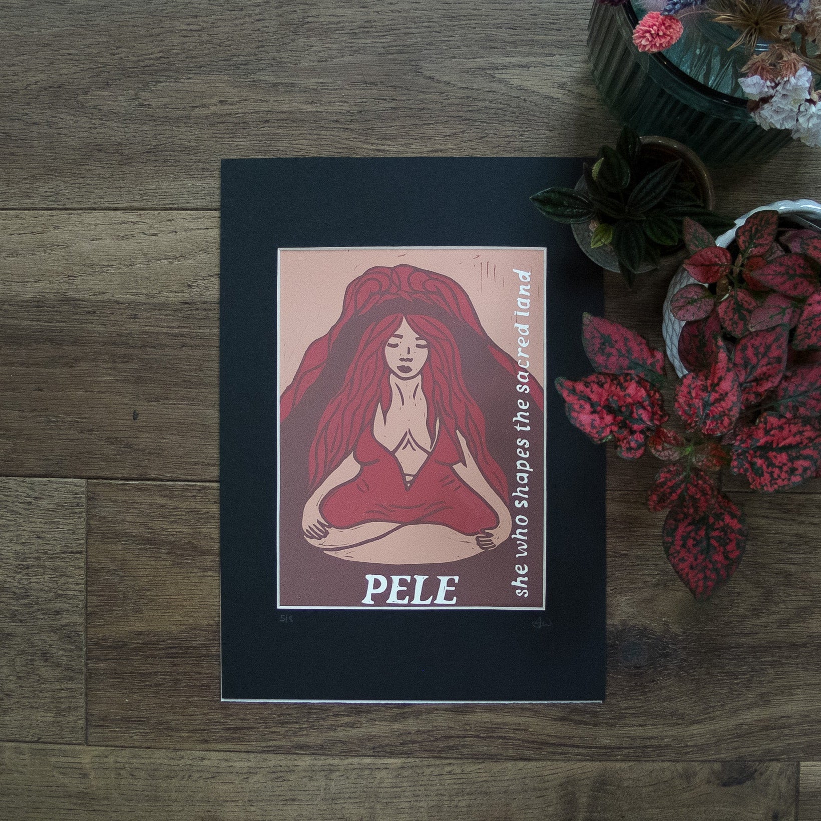 GODDESS PELE | Limited edition linocut print image 0