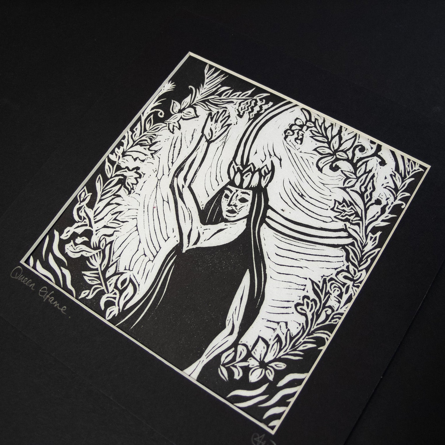 QUEEN ELPHAME | FAERY QUEEN | Linocut Print image 6