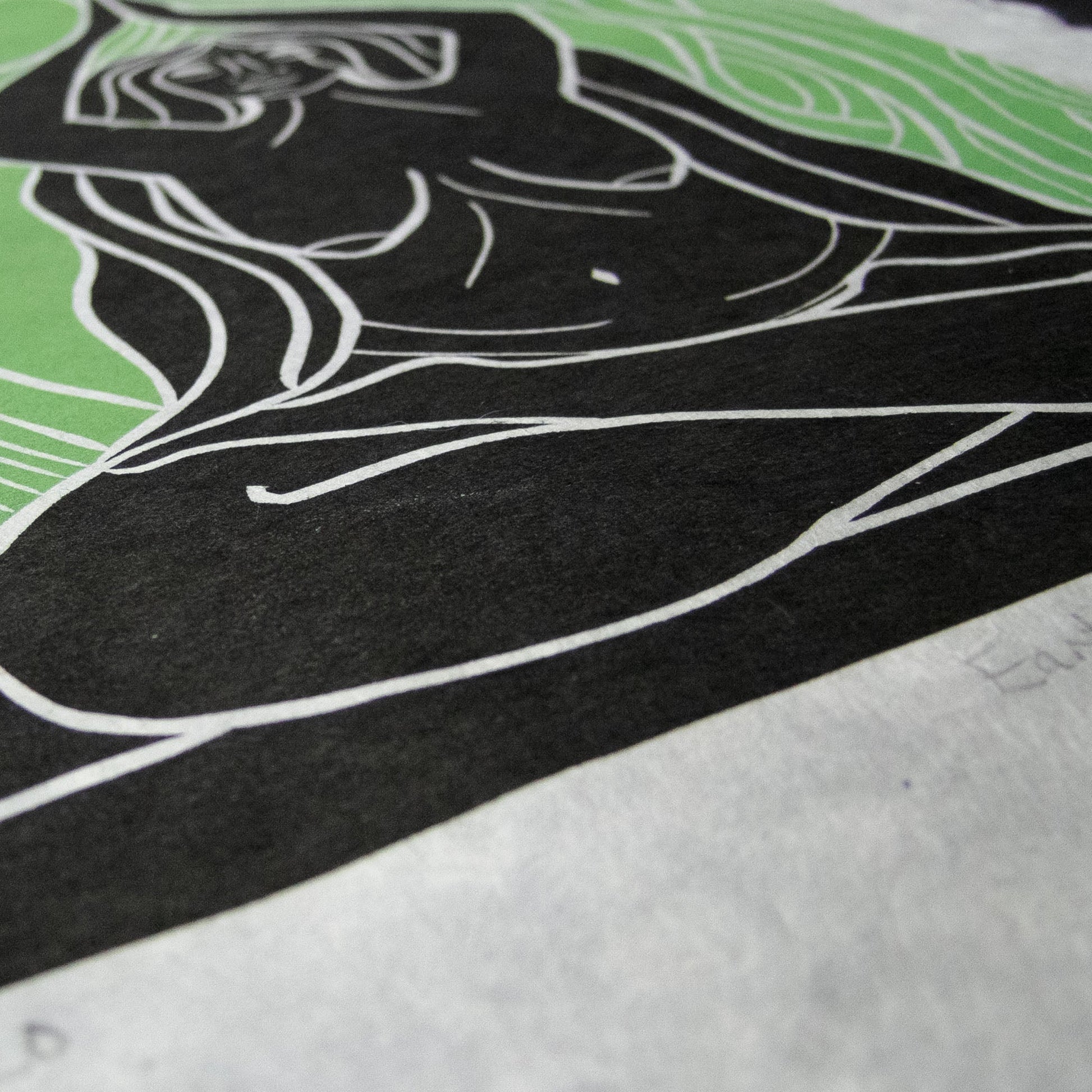 EARTH SPIRIT GODDESS | ELEMENTAL | Original linocut print image 1