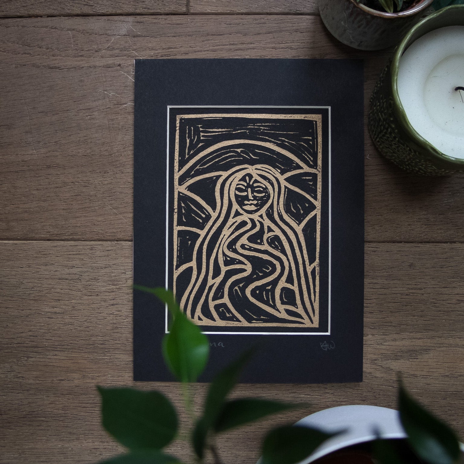 PACHAMAMA | EARTH MOTHER | linocut print image 0