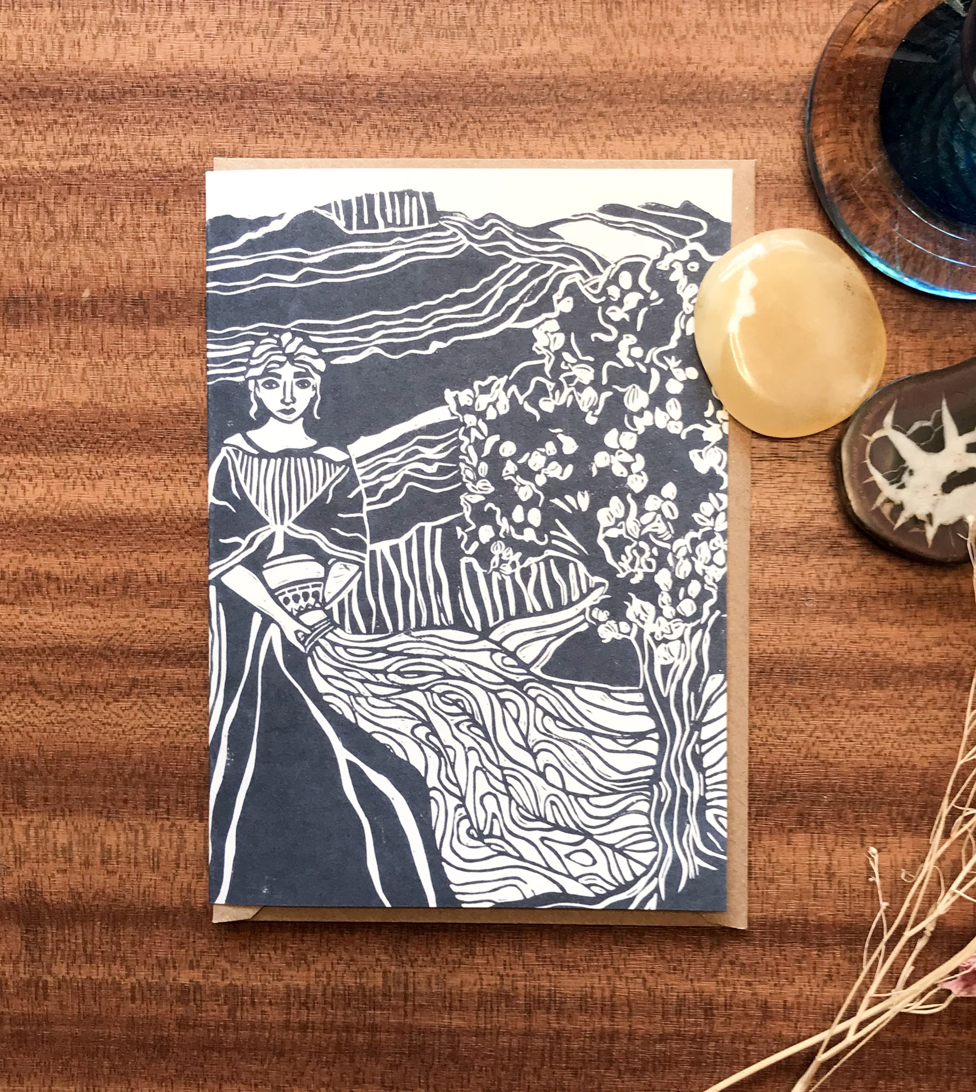 GODDESS ANAHIT | Greeting card | Linocut design image 2