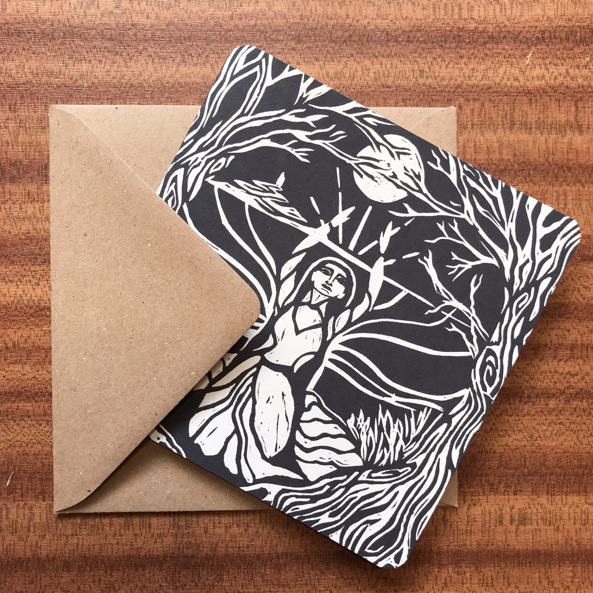 MORGANA LE FAY | Greeting card | Linocut design image 1