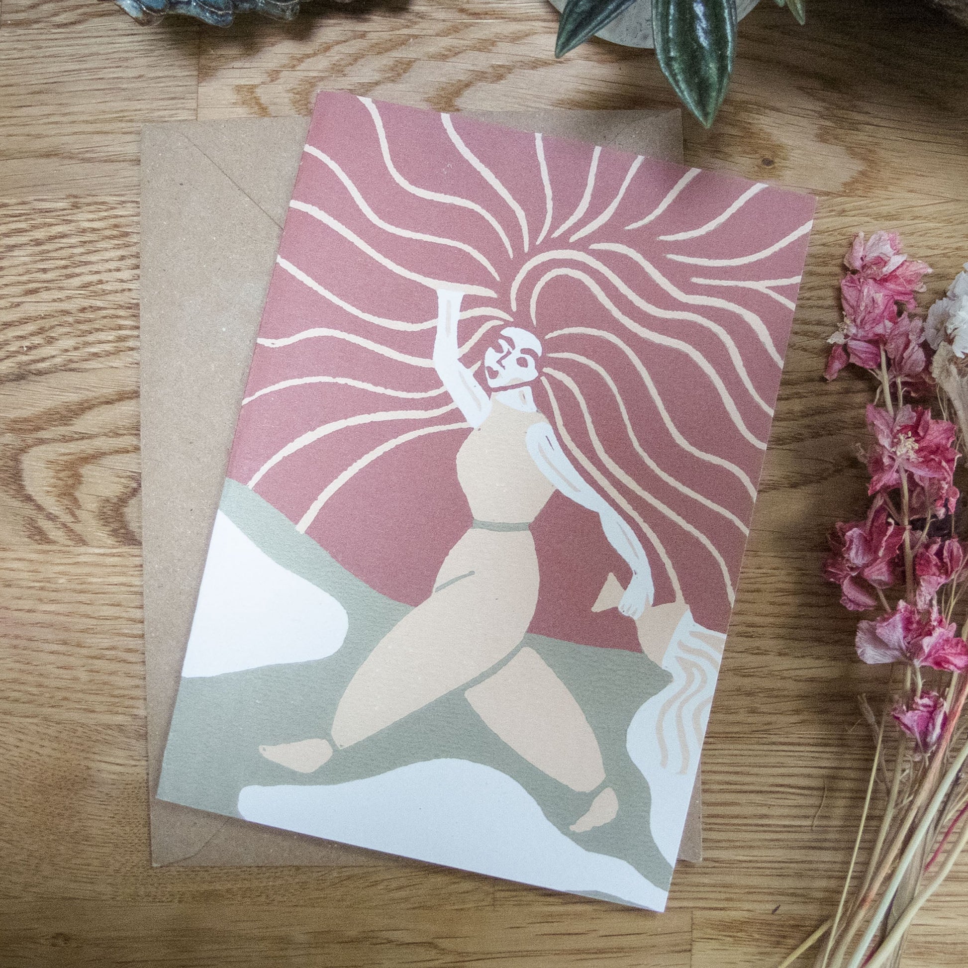 GODDESS BRIGID | Greeting card | Linocut design image 0