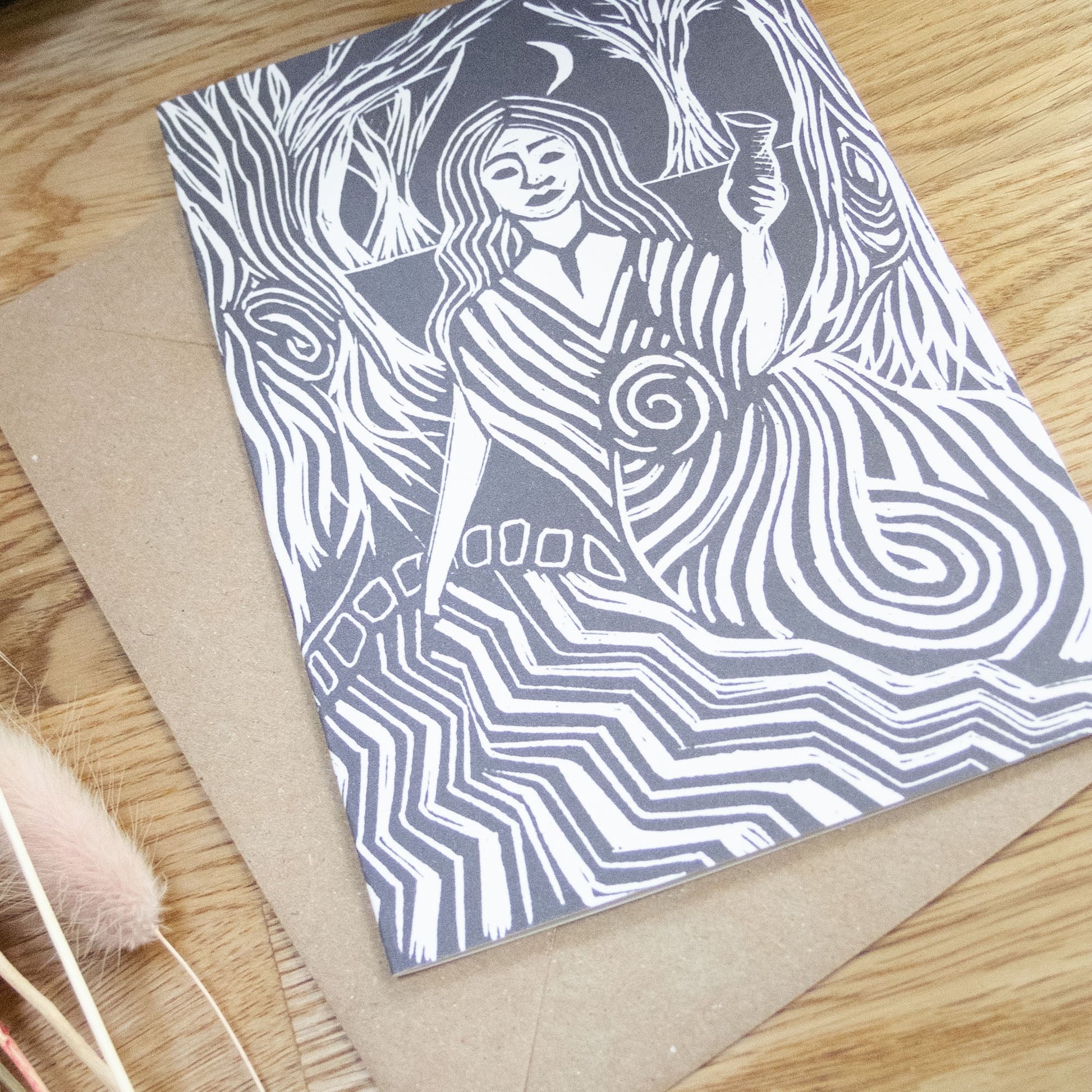 COVENTINA GODDESS | Greeting card | Linocut design image 0