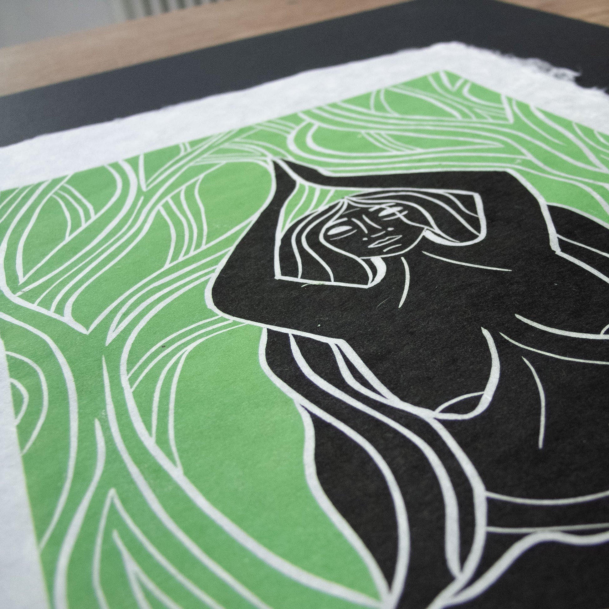 EARTH SPIRIT GODDESS | ELEMENTAL | Original linocut print image 4