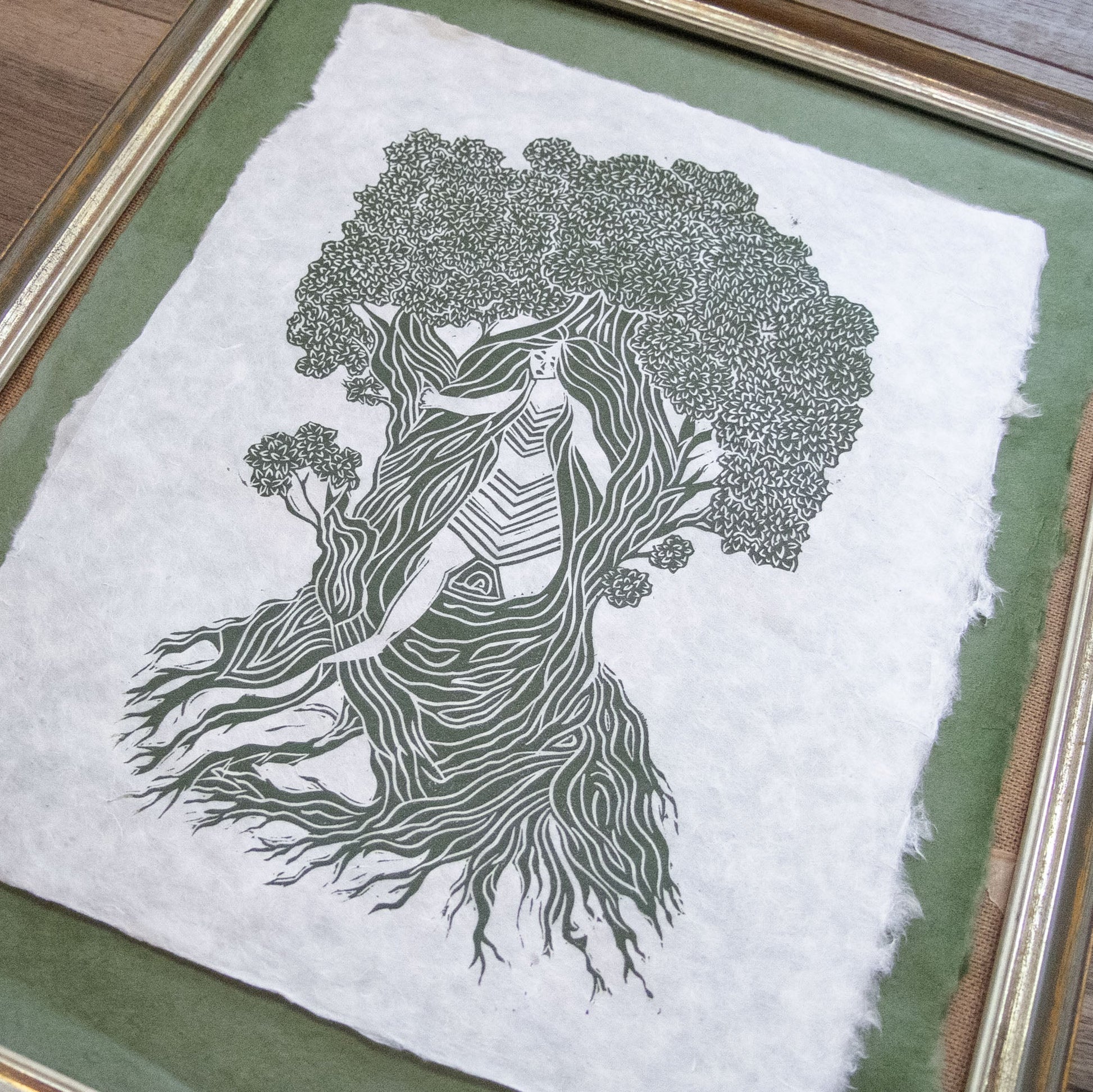 SUMMER DRYAD | GODDESS | Original linocut print. image 9