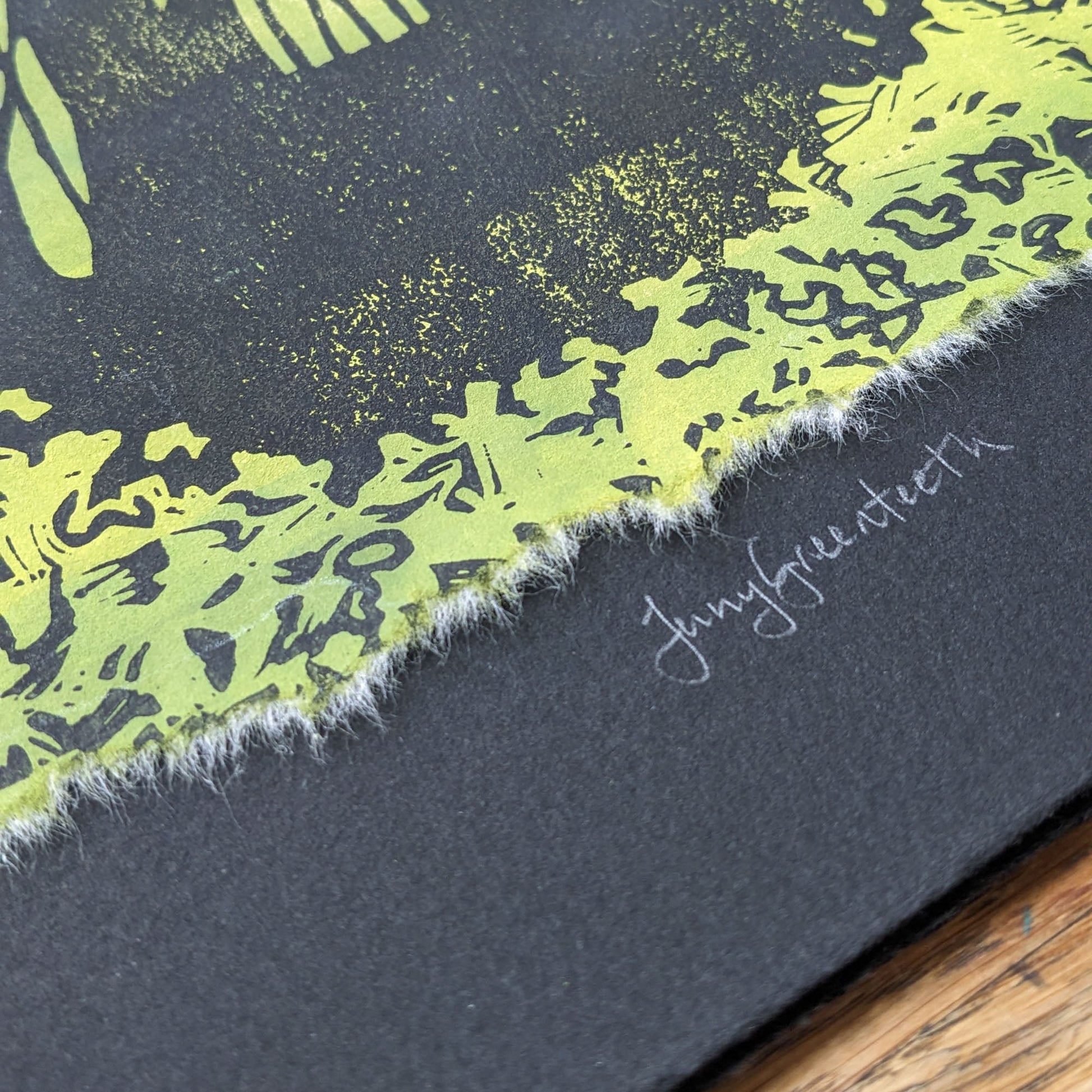 JENNY GREENTEETH | Original Linocut Print image 4