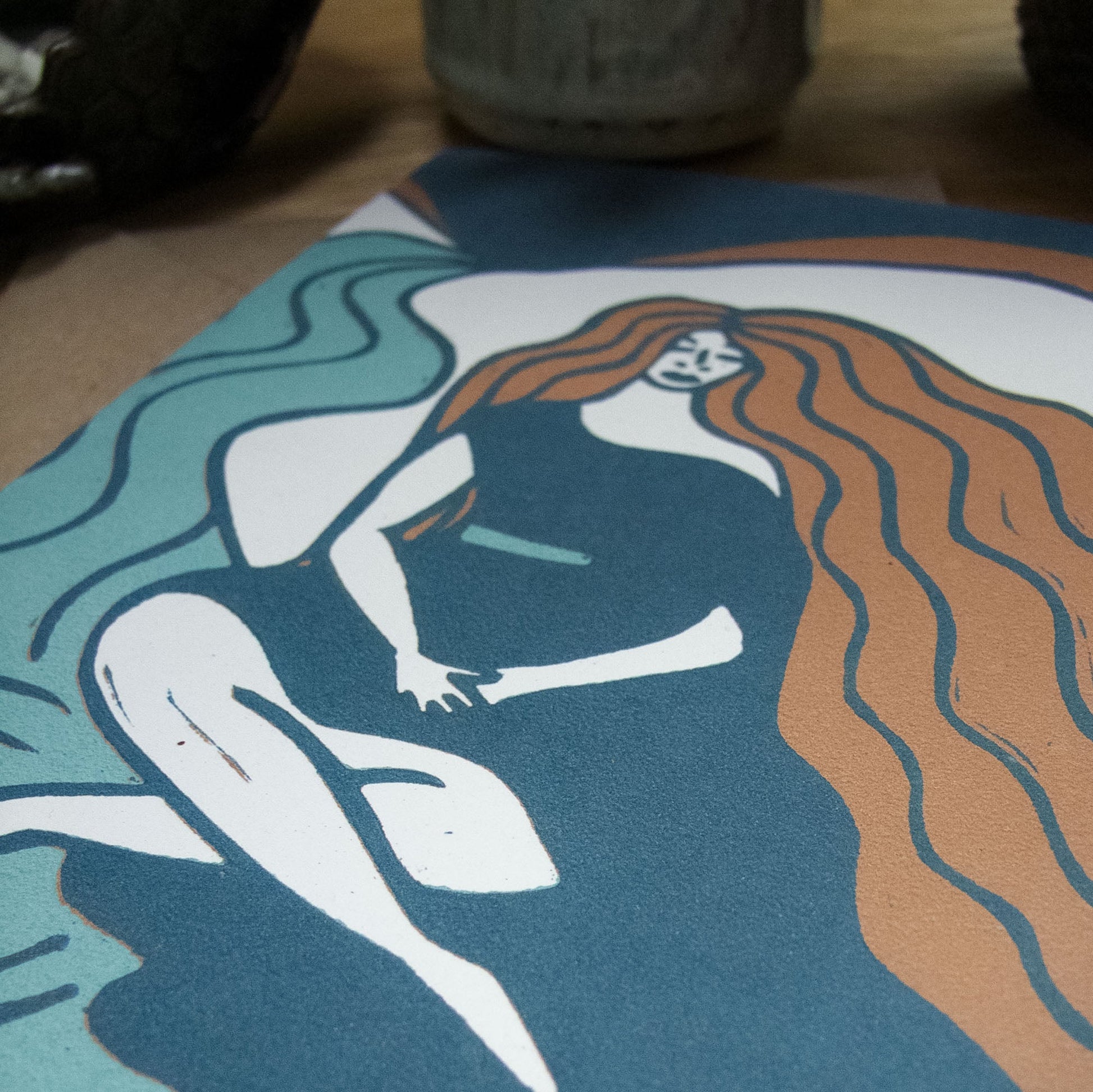 COVENTINA BLUE | Greeting card | Linocut design image 6