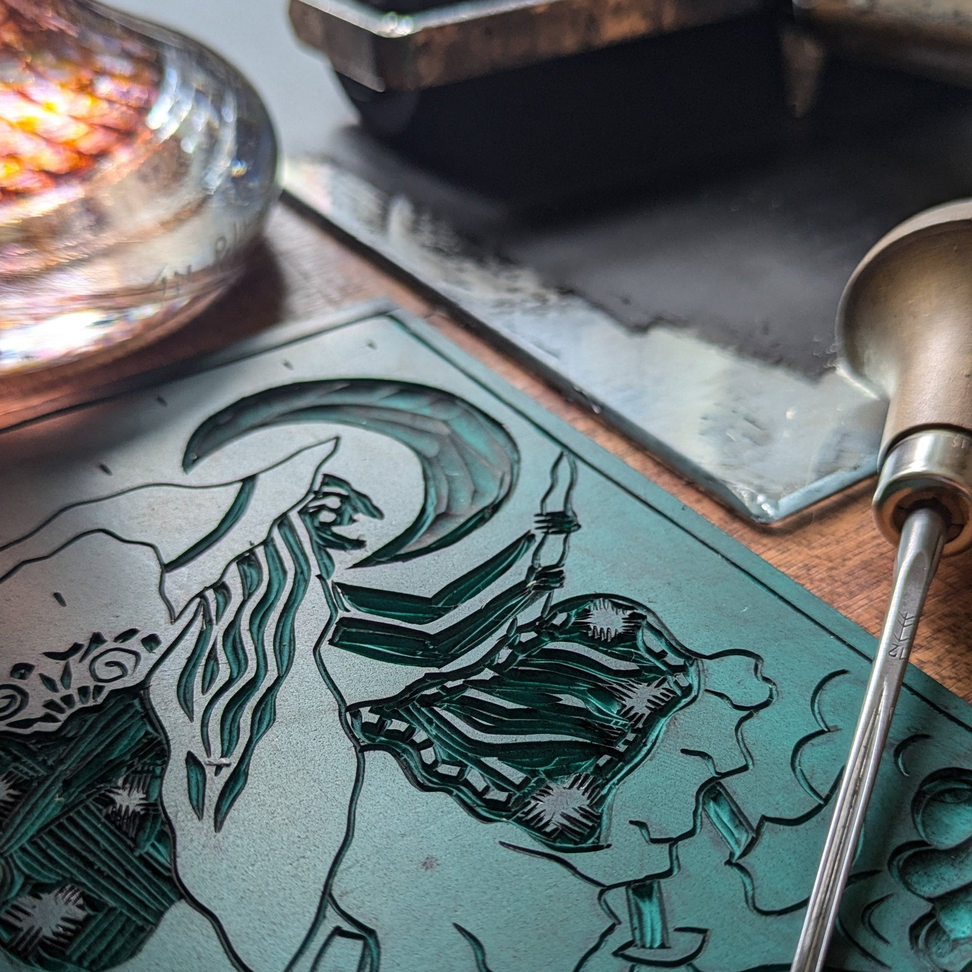 BEFANA ORACLE CARD | Handmade linocut design. image 7