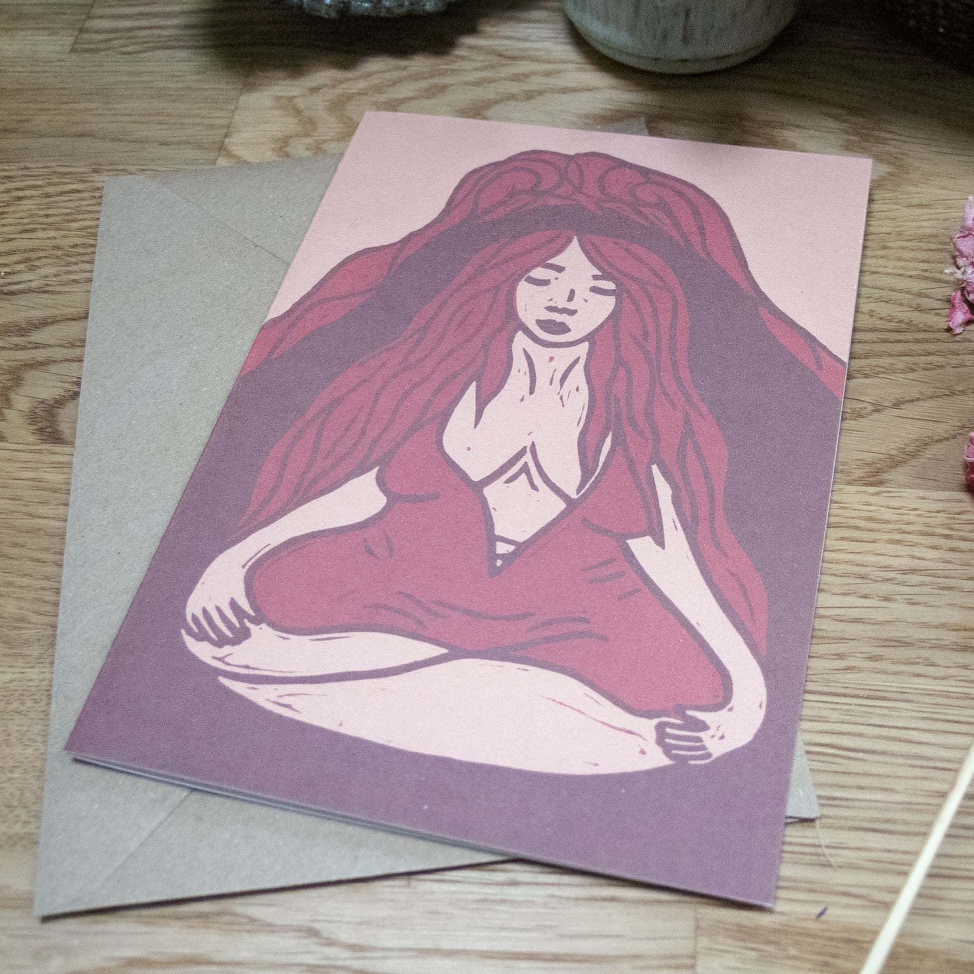 GODDESS PELE | Greeting card | Linocut design image 2