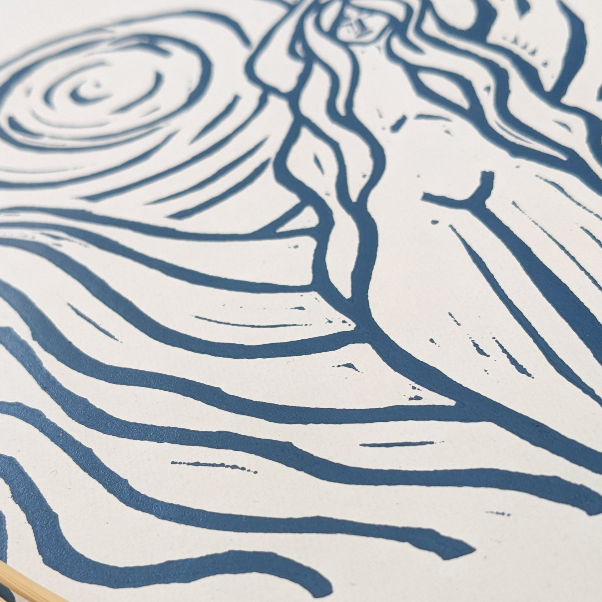 ACHELOIS | GREEK MOON GODDESS | Original linocut print image 8