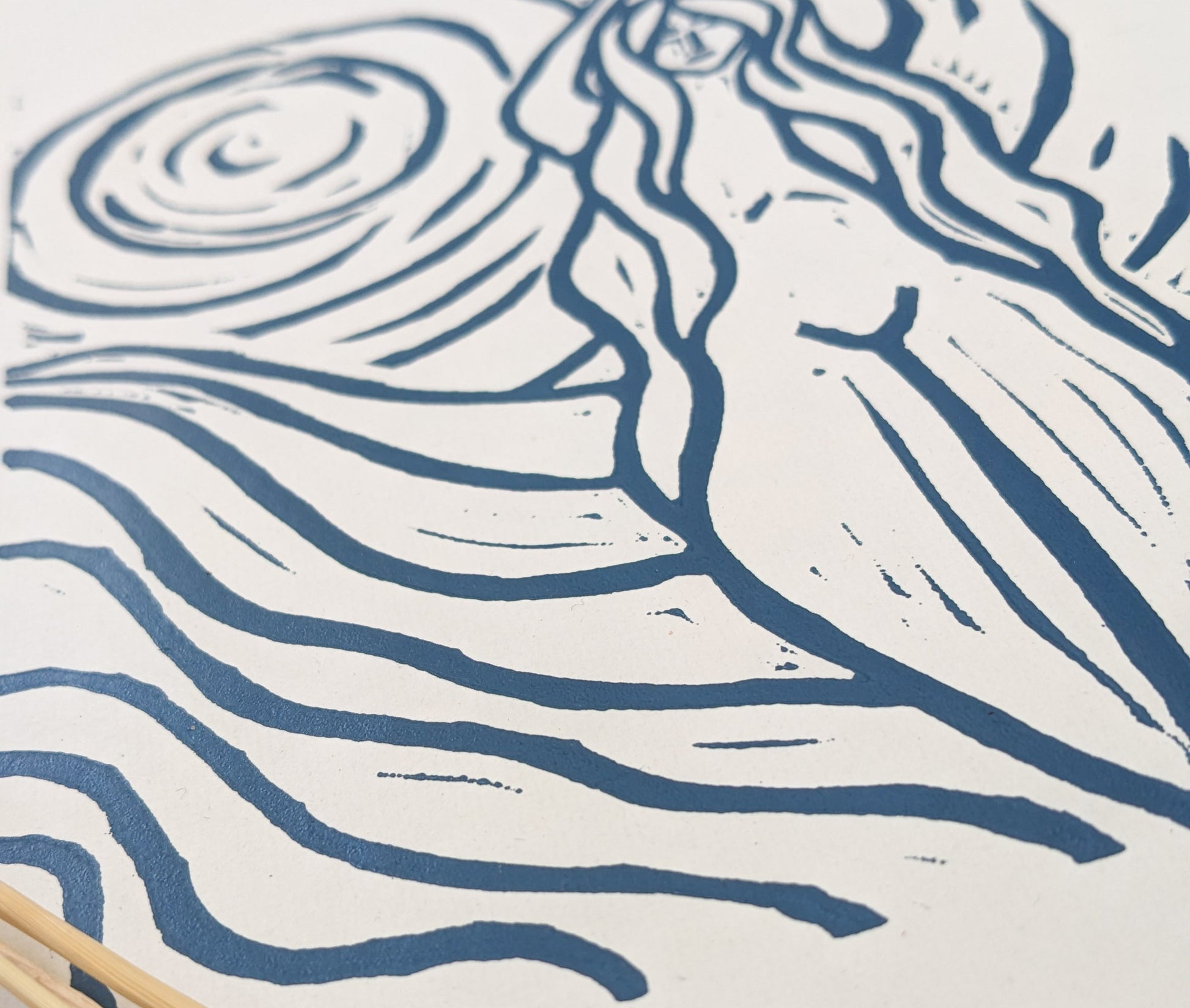 ACHELOIS | GREEK MOON GODDESS | Original linocut print image 8