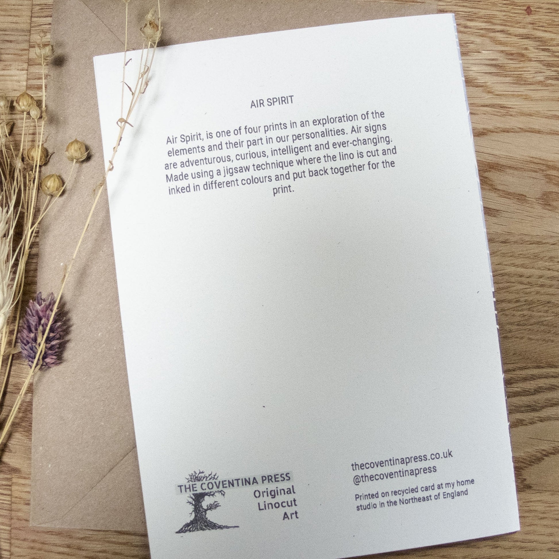 AIR SPIRIT GODDESS | Greeting card | Linocut design image 3