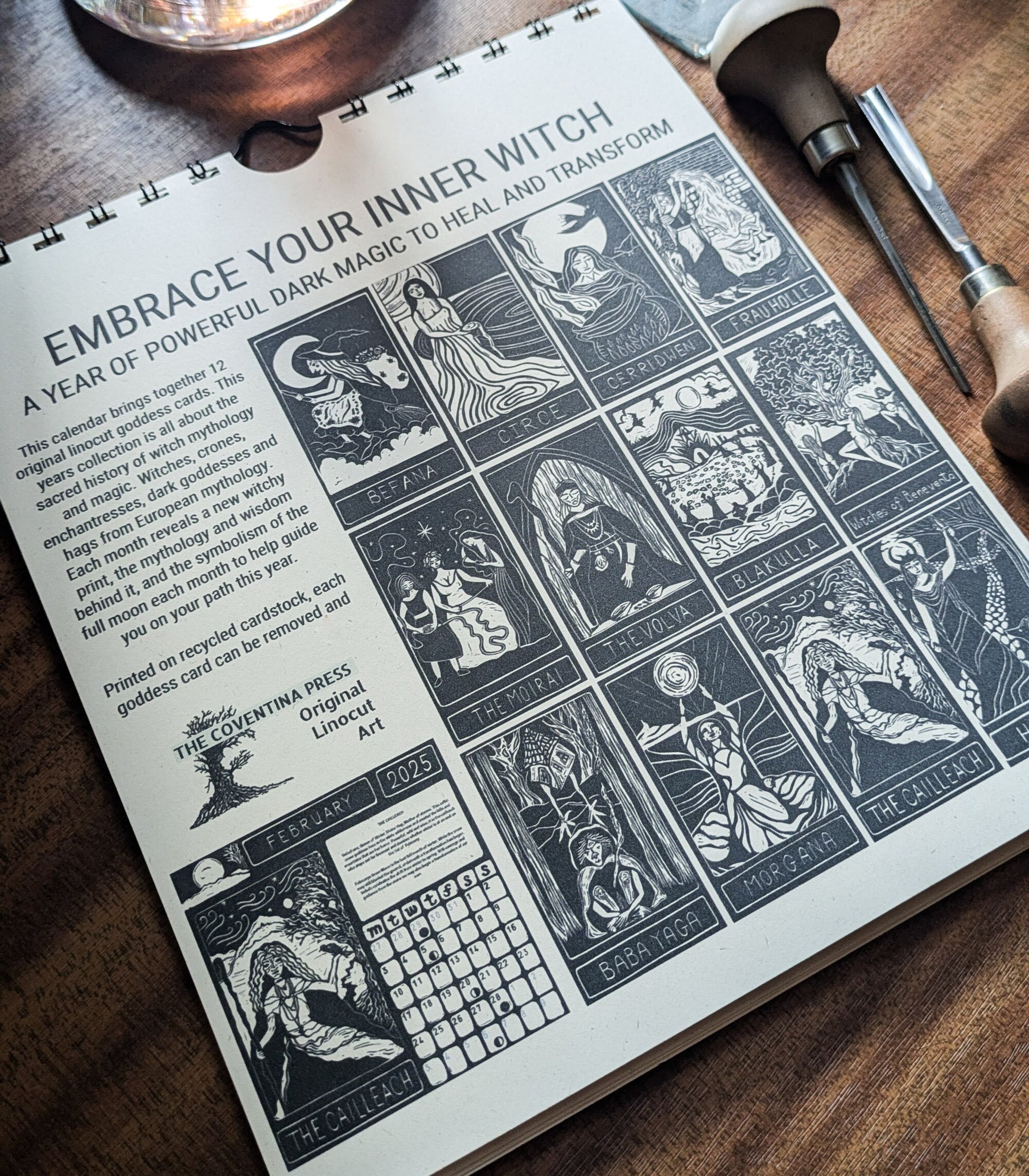 a 2025 calendar sacred witches back cover embrace your inner witch