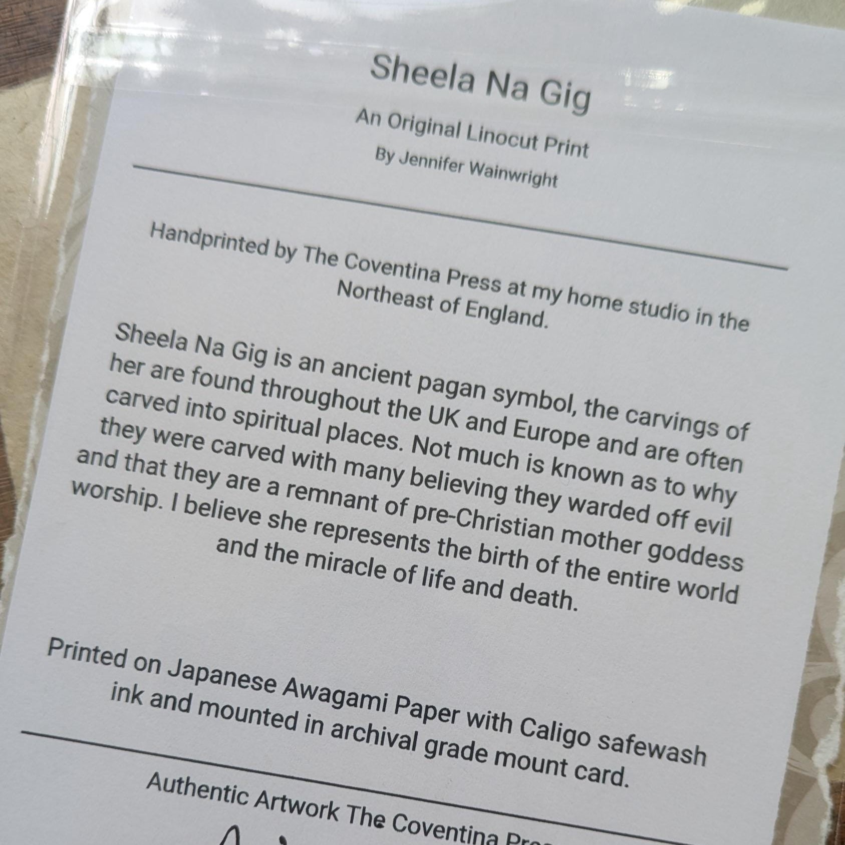 descriptive note about Sheela na gig