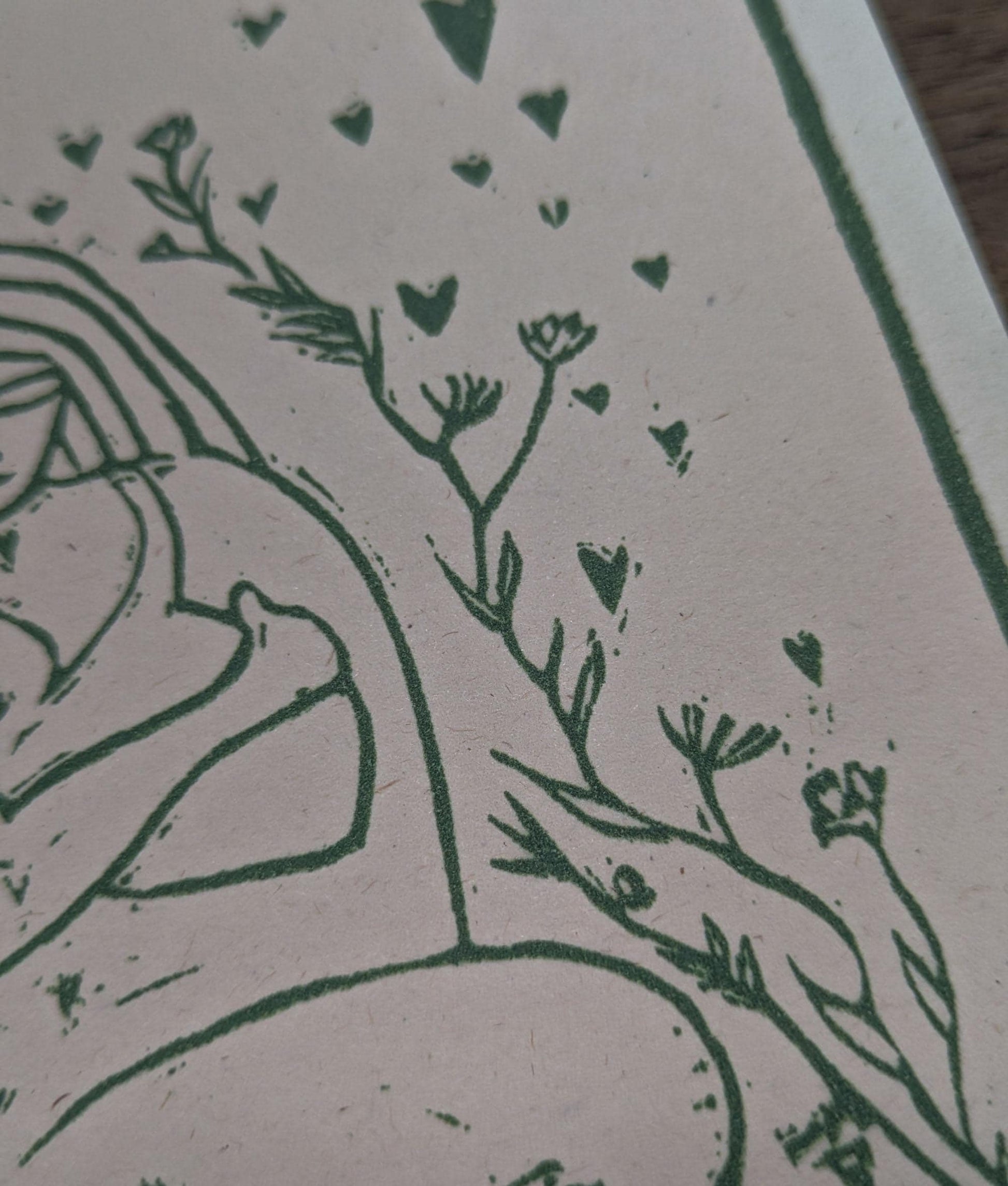 Linocut design Goddess Greeting card