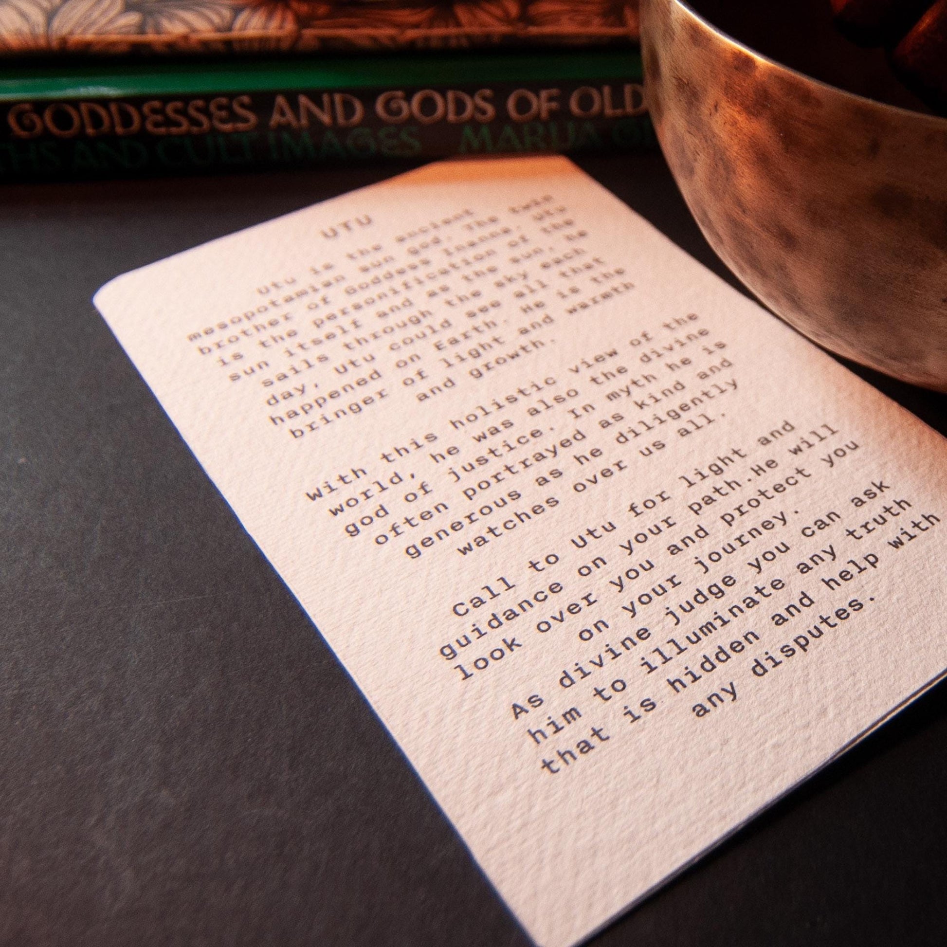 God Utu | Handmade goddess/god oracle cards, linocut art, eco-friendly gifts.