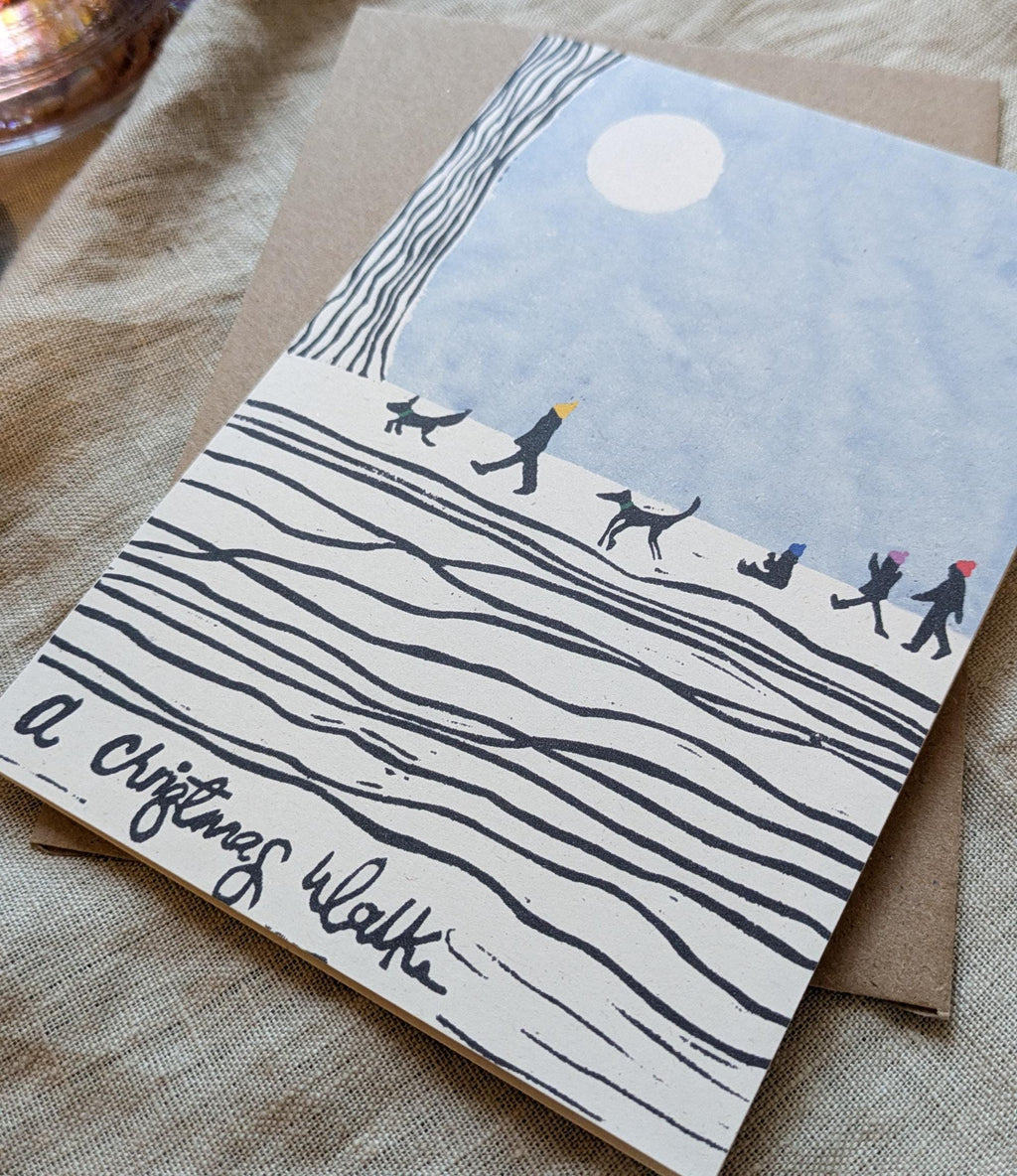 Christmas Walk with Dogs Christmas cards Pack of 4 or 10