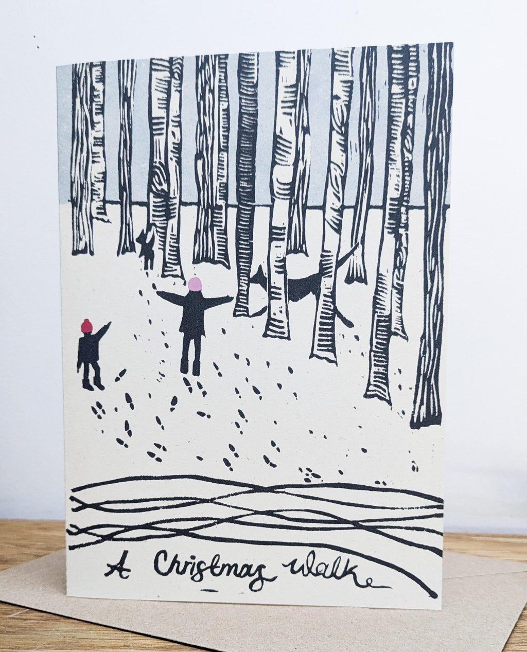 Christmas Walk with Dogs Christmas cards Pack of 4 or 10