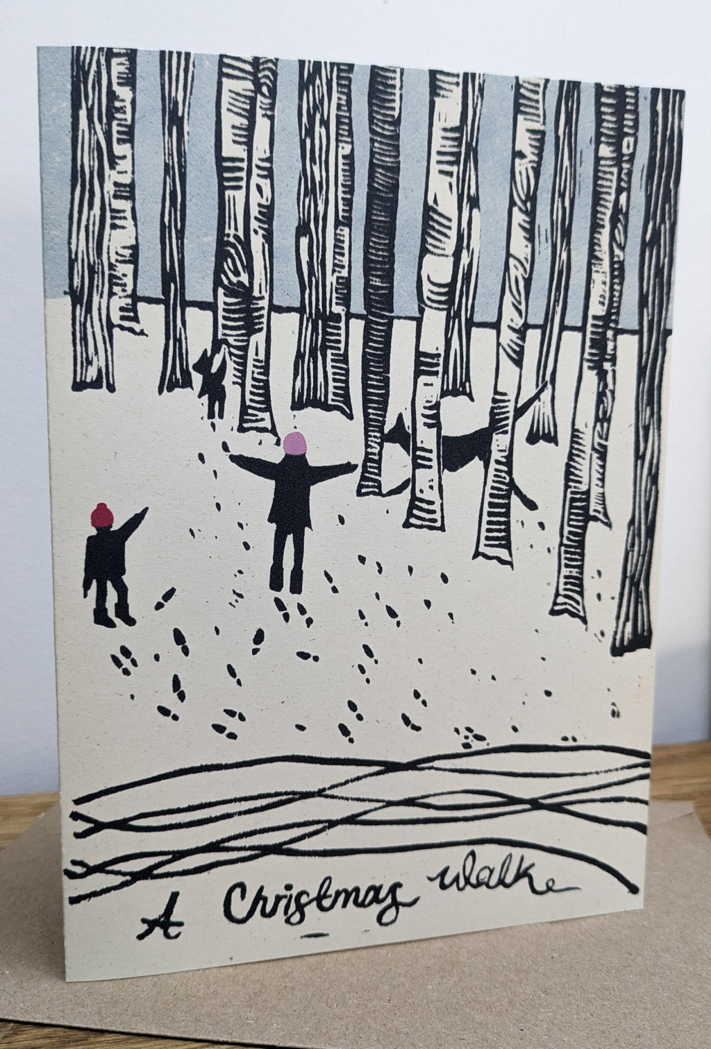 Christmas Walk with Dogs Christmas cards Pack of 4 or 10