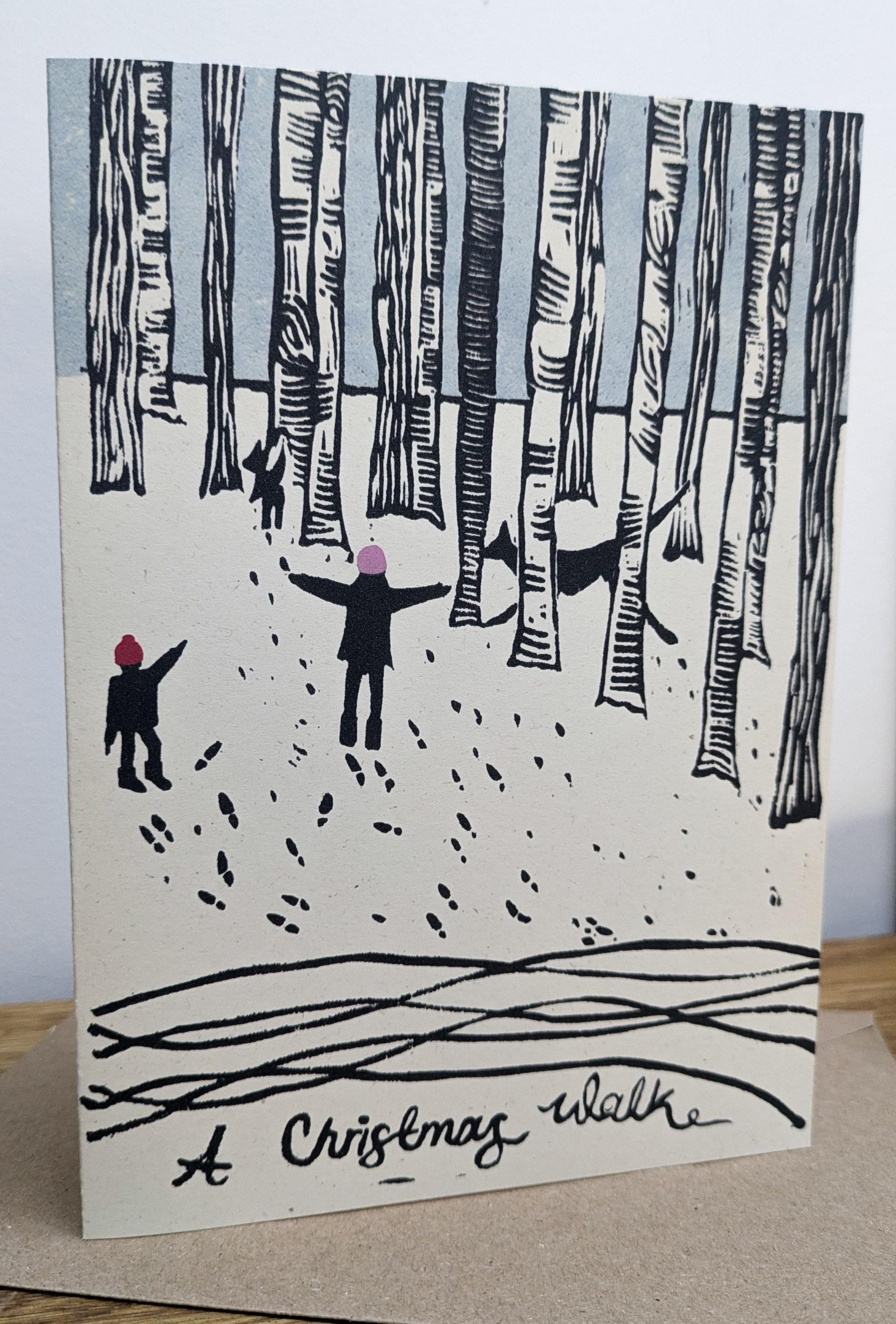 Christmas Walk with Dogs Christmas cards Pack of 4 or 10