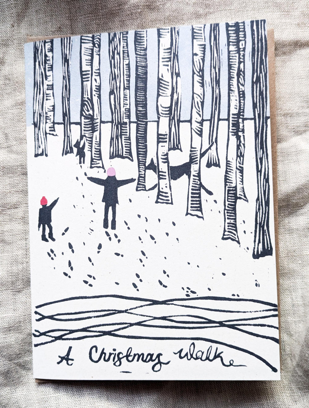 Christmas Walk with Dogs Christmas cards Pack of 4 or 10