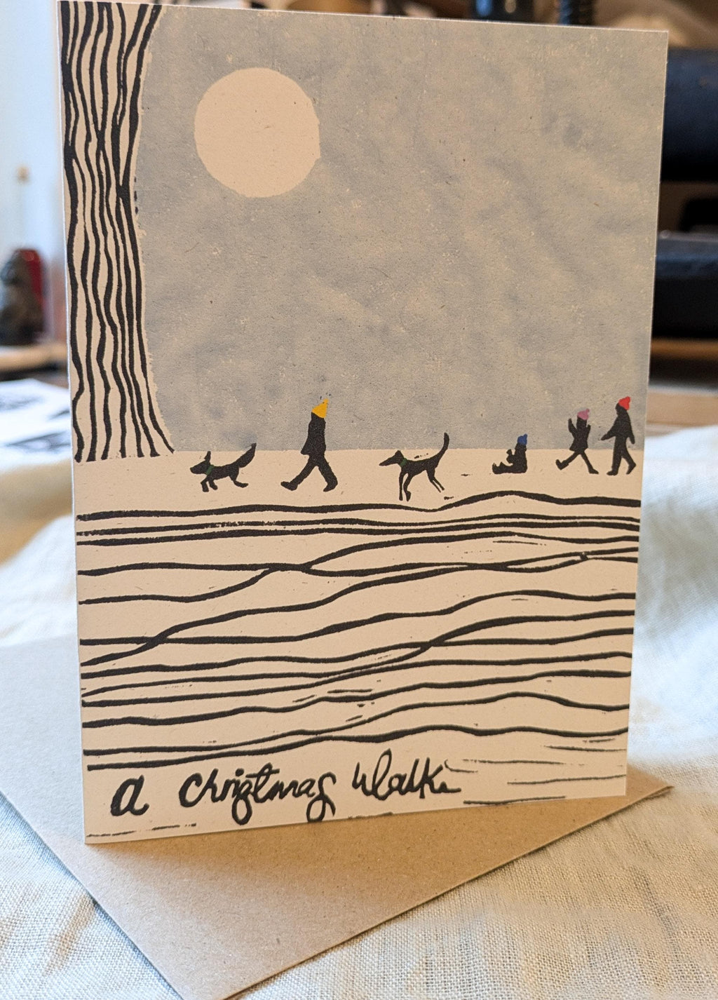 Christmas Walk with Dogs Christmas cards Pack of 4 or 10