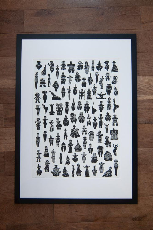 100. Our Divine Mother | Prehistoric Goddesses | Original Linocut Print