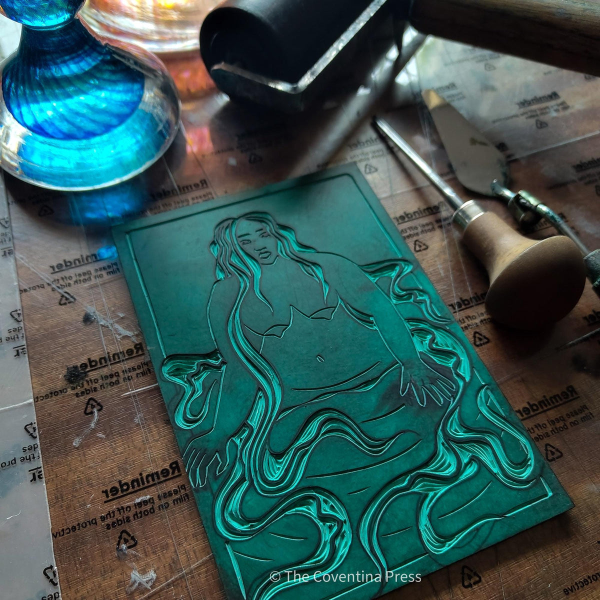 Nammu altar card | Goddess oracle card | handmade linocut design, eco-friendly gifts.