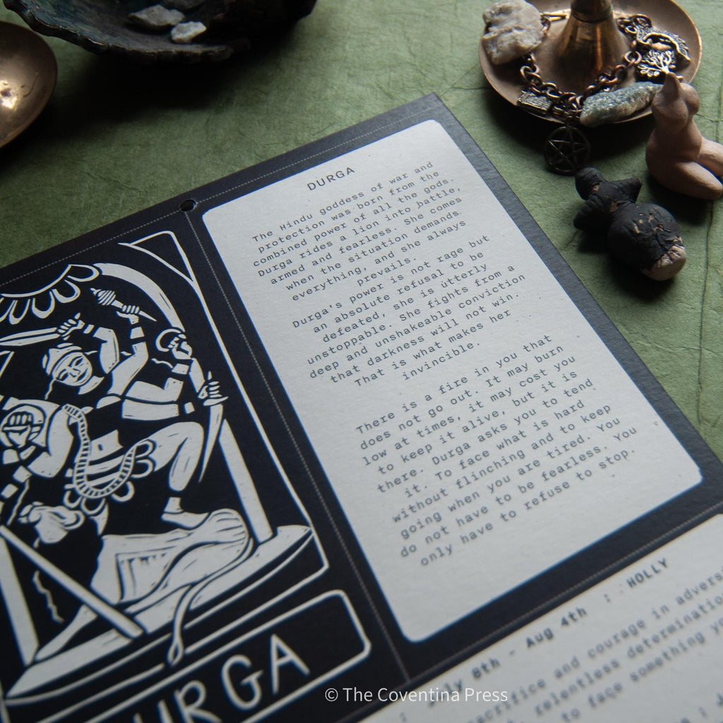Wyld Women Calendar 2027, NEW RELEASE! - Original linocut art with goddess guidance and cut out oracle cards.