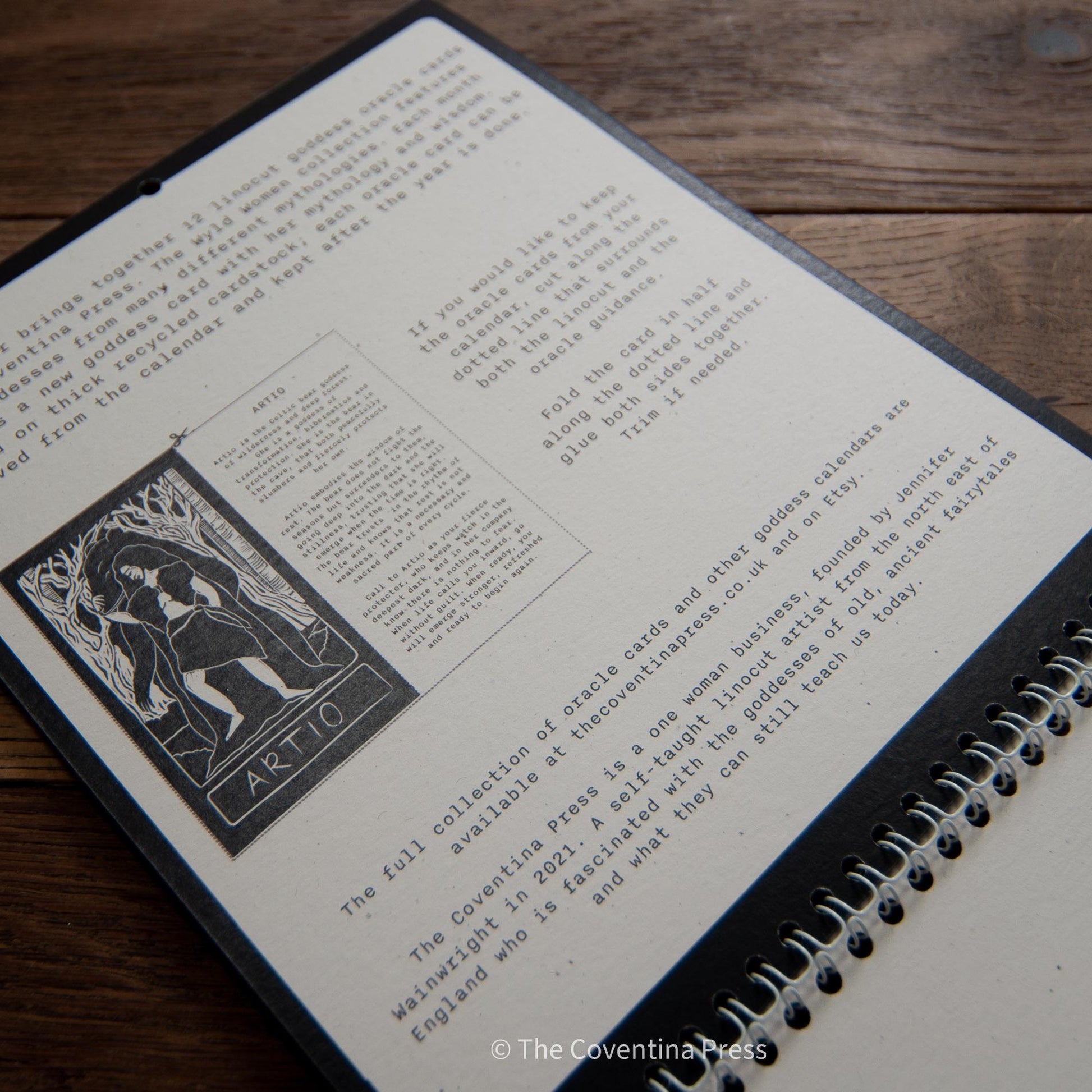 Wyld Women Calendar 2027, NEW RELEASE! - Original linocut art with goddess guidance and cut out oracle cards.