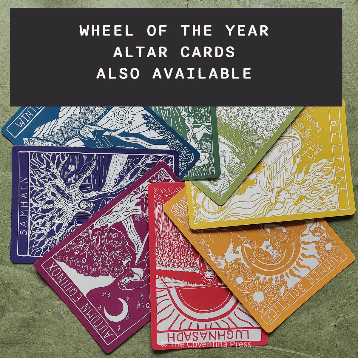 Winter Solstice Greeting Card | Wheel of the year | Linocut design