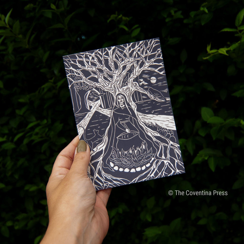 Samhain Greeting Card | Wheel of the year | Linocut design