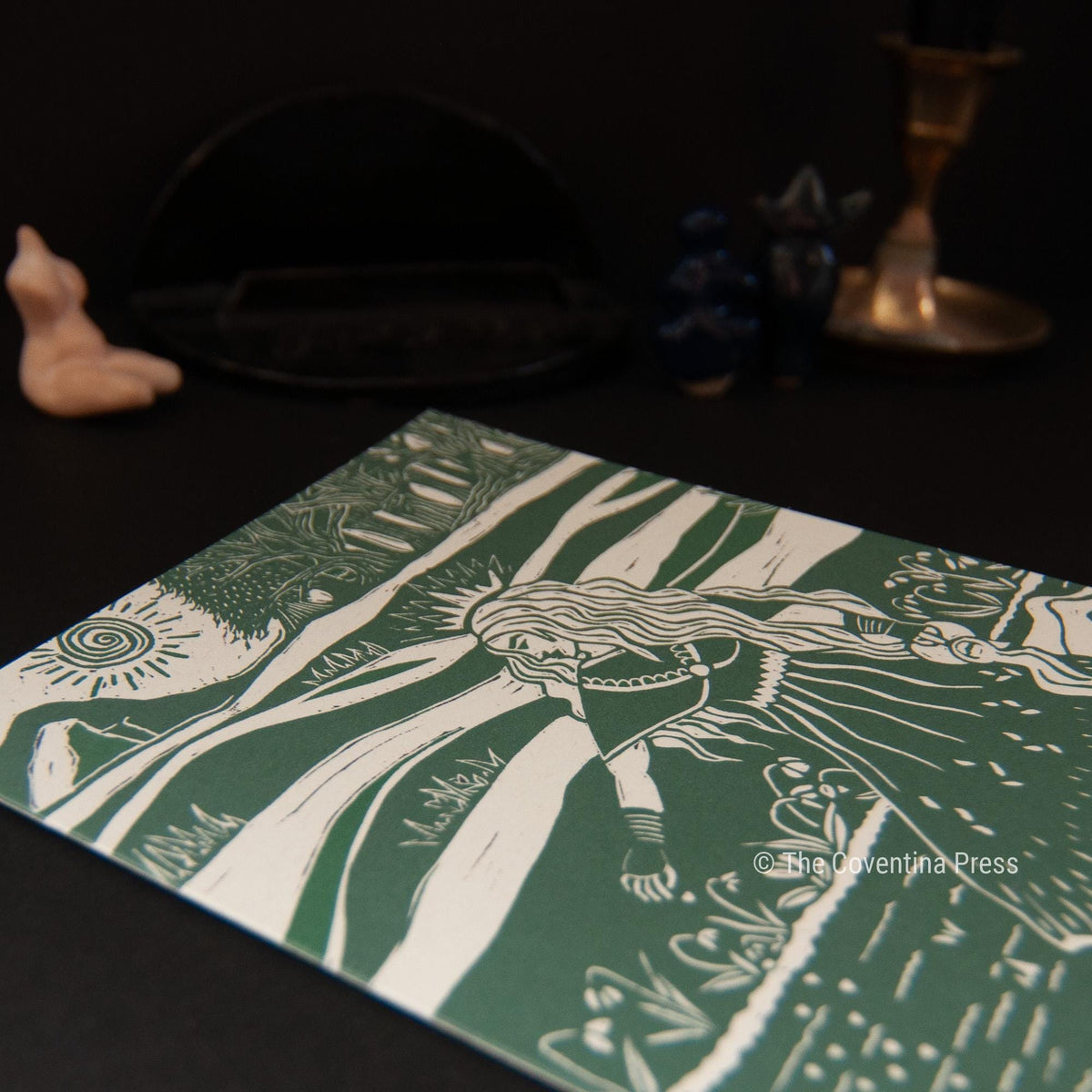 Imbolc Greeting Card | Wheel of the year | Linocut design